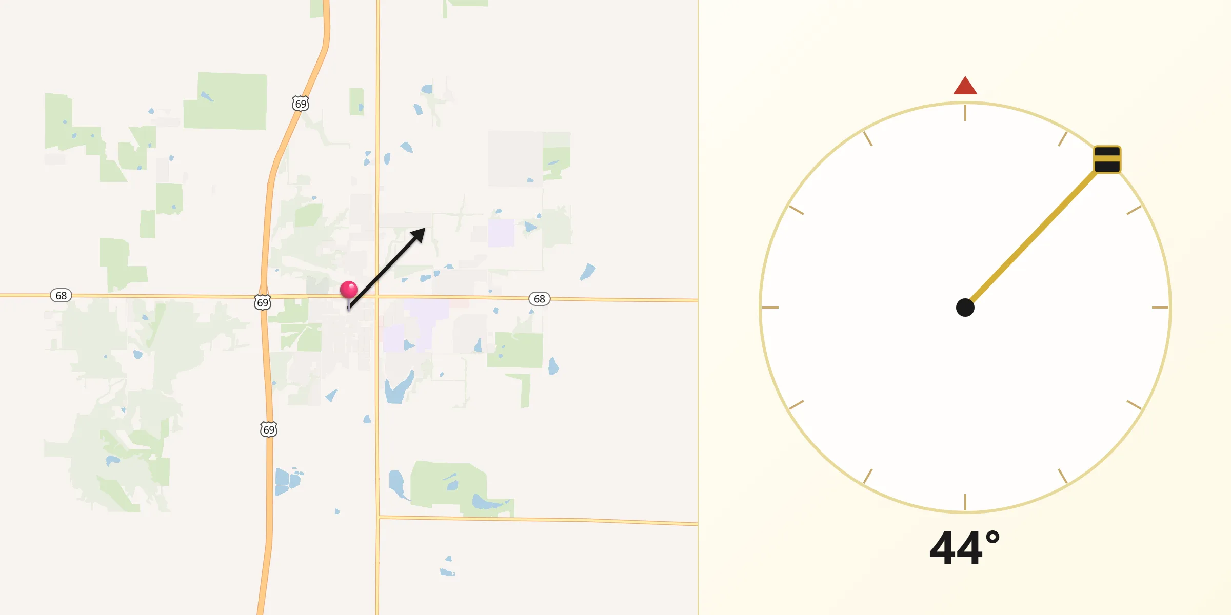 Qibla Direction from Louisburg