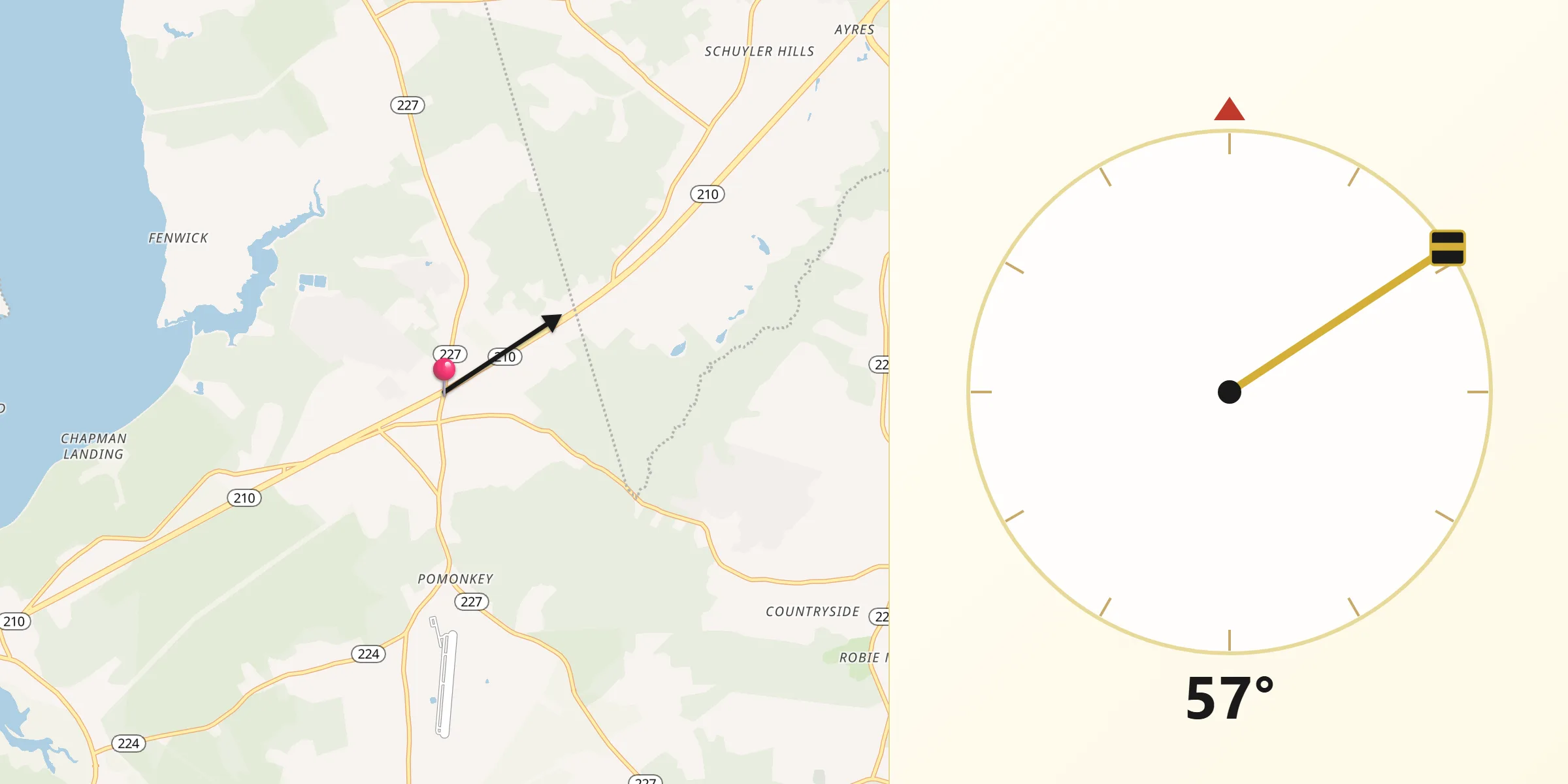 Qibla Direction from Bryans Road