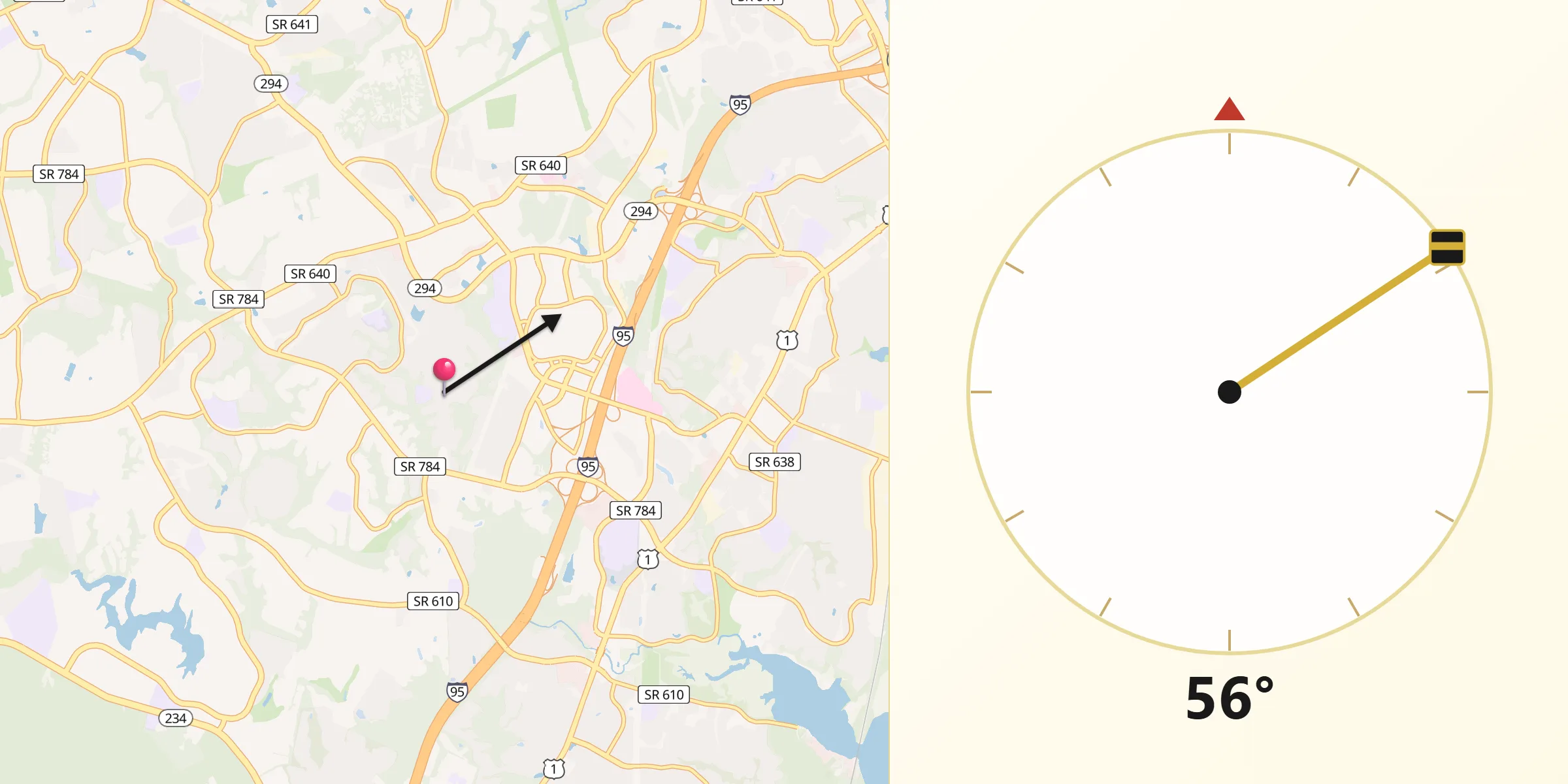 Qibla Direction from Dale City