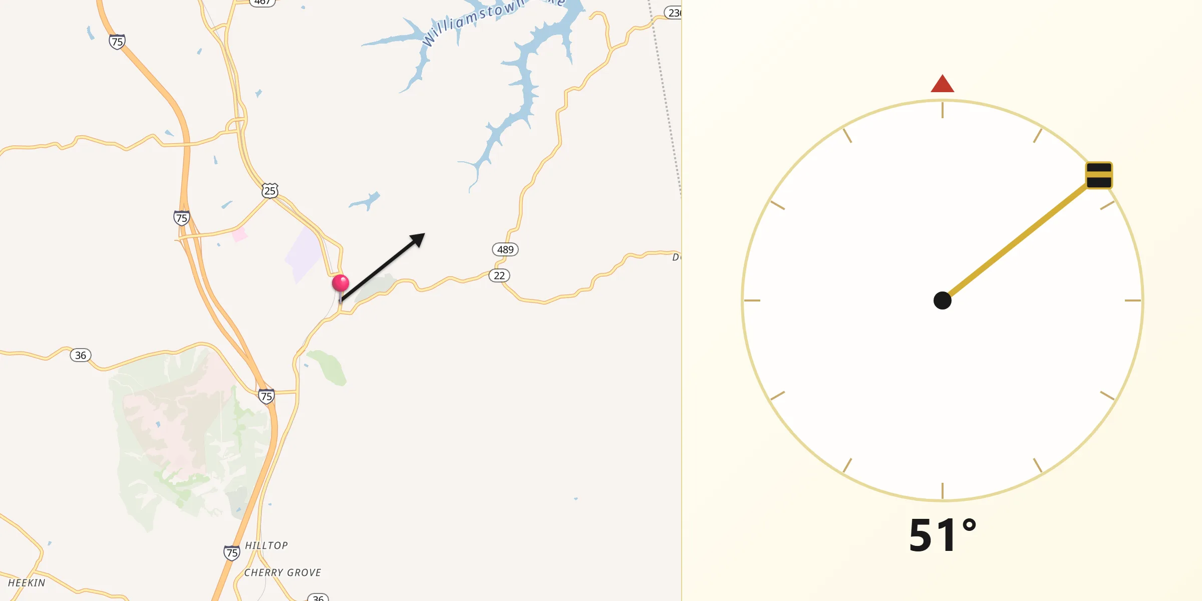 Qibla Direction from Williamstown