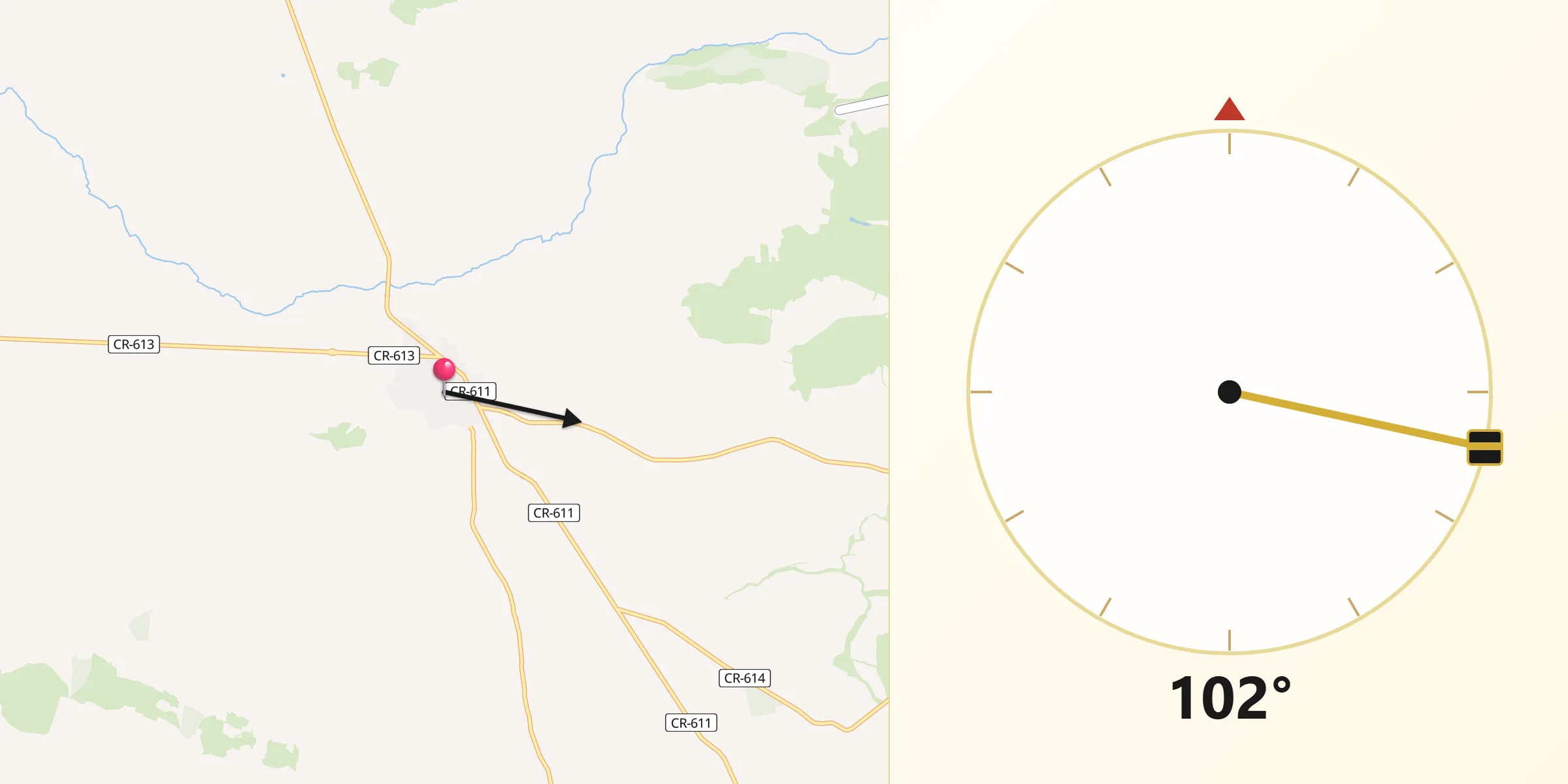 Dirección de la Qibla desde Torrenueva