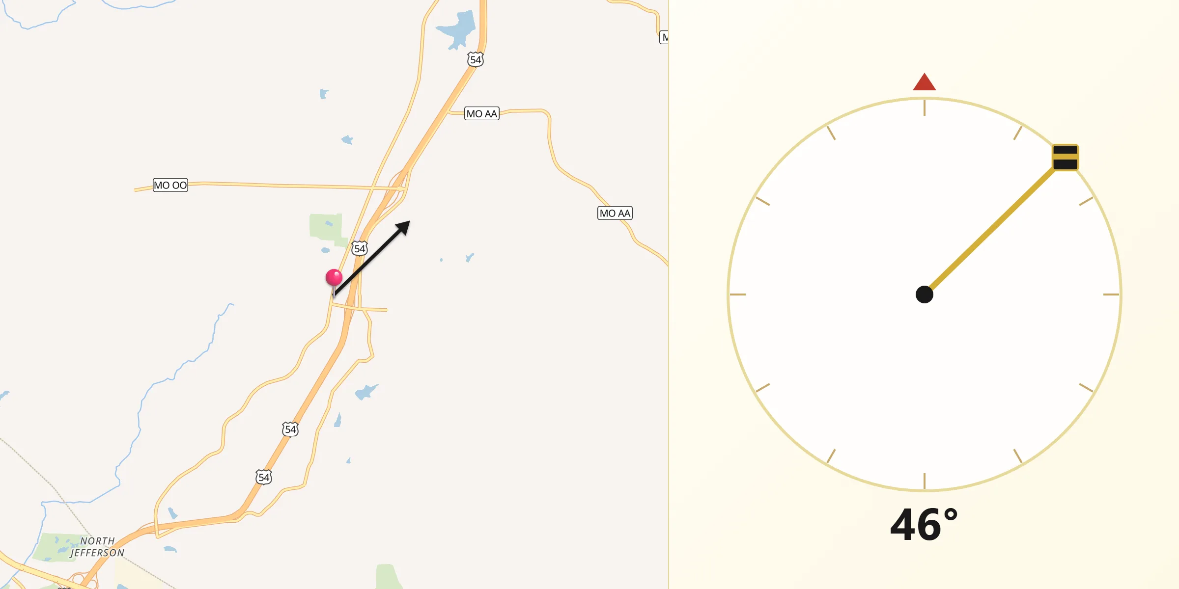 Qibla Direction from Holts Summit