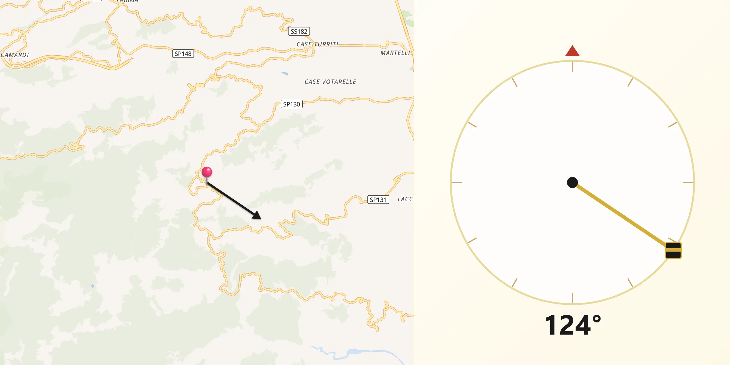 Direzione della Qibla da Davoli