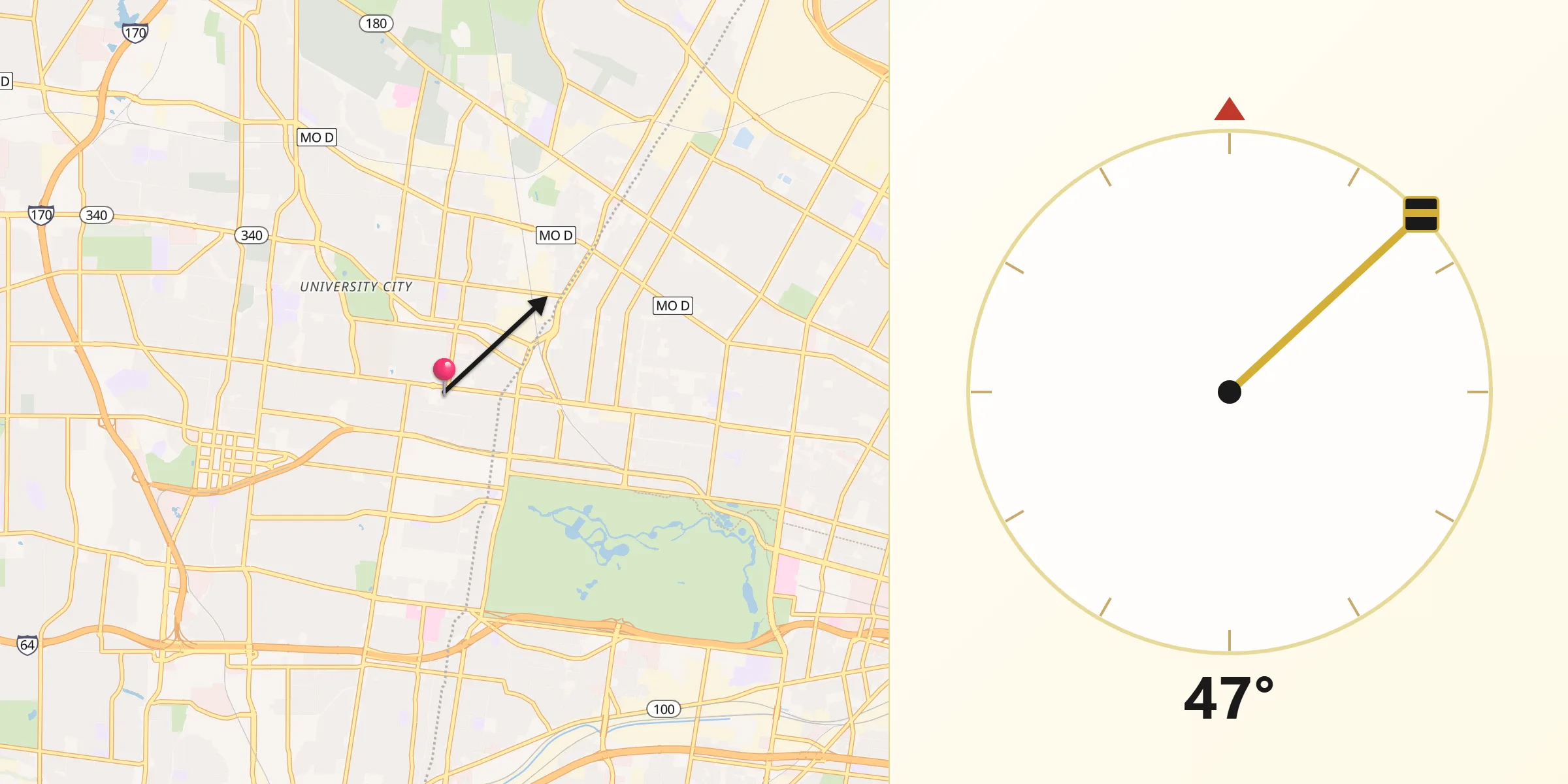 Qibla Direction from University City