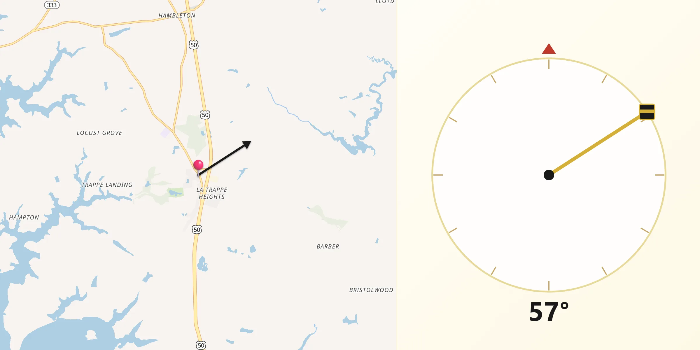 Qibla Direction from Trappe