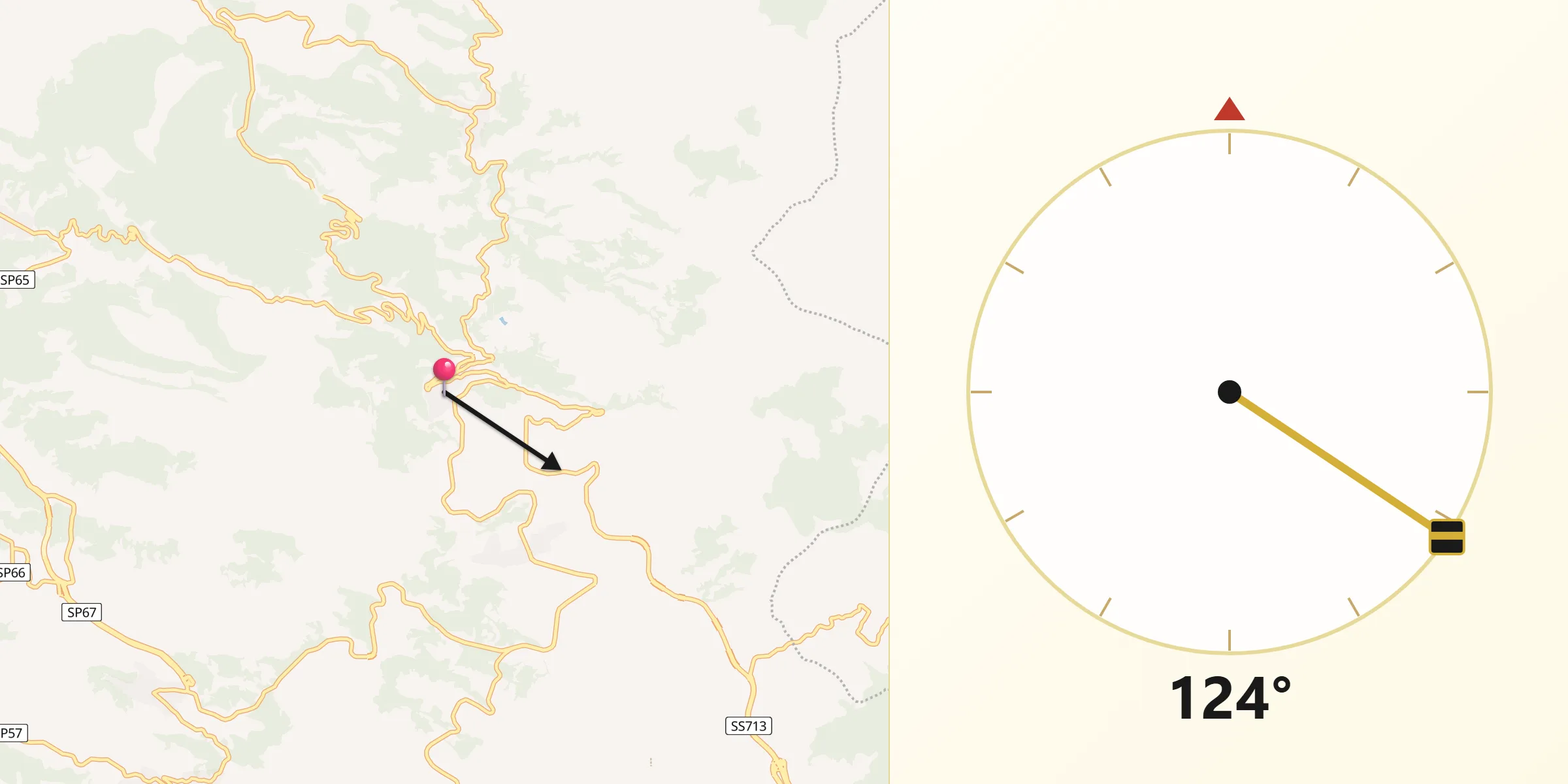 Direzione della Qibla da San Nicola da Crissa