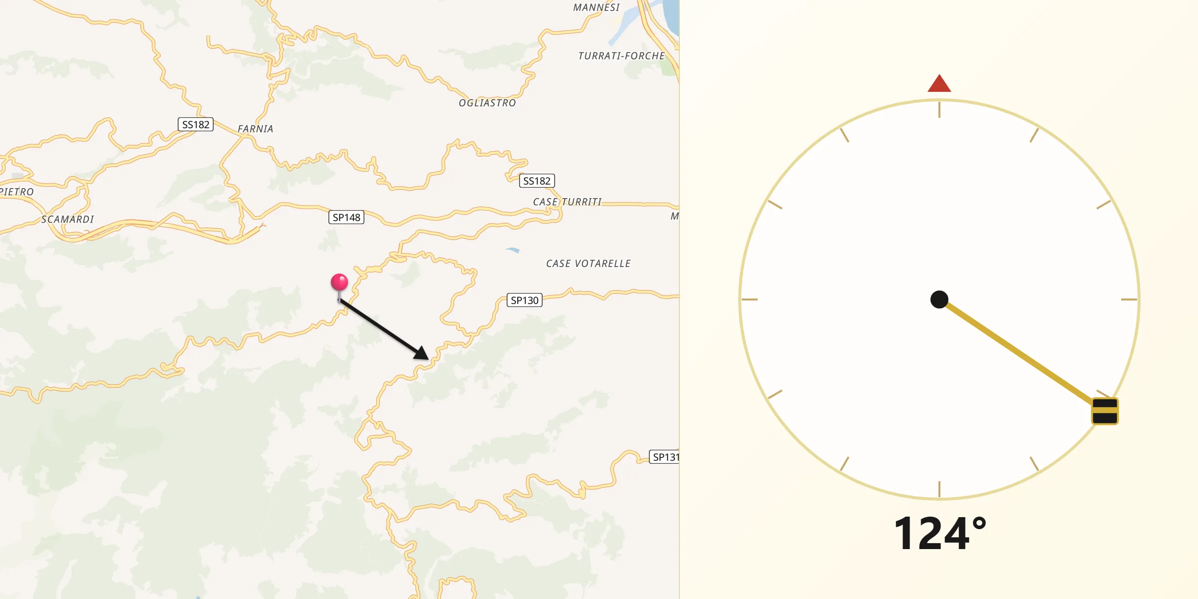 Direzione della Qibla da Satriano