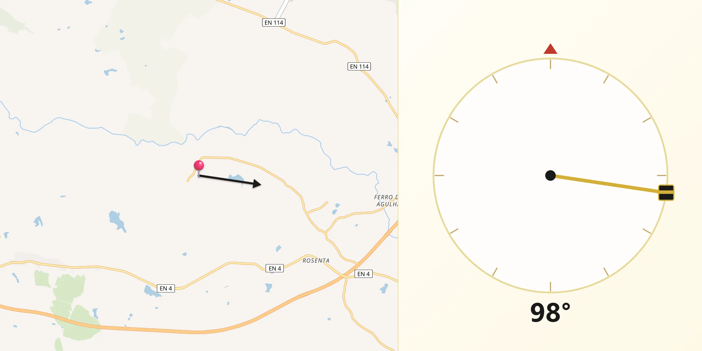 Direção da Qibla a partir de Montemor-o-Novo