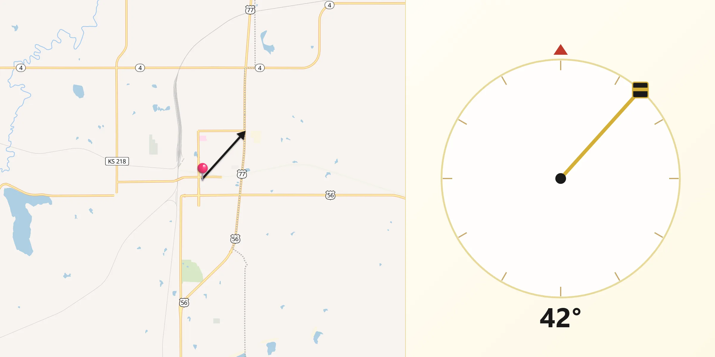 Qibla Direction from Herington