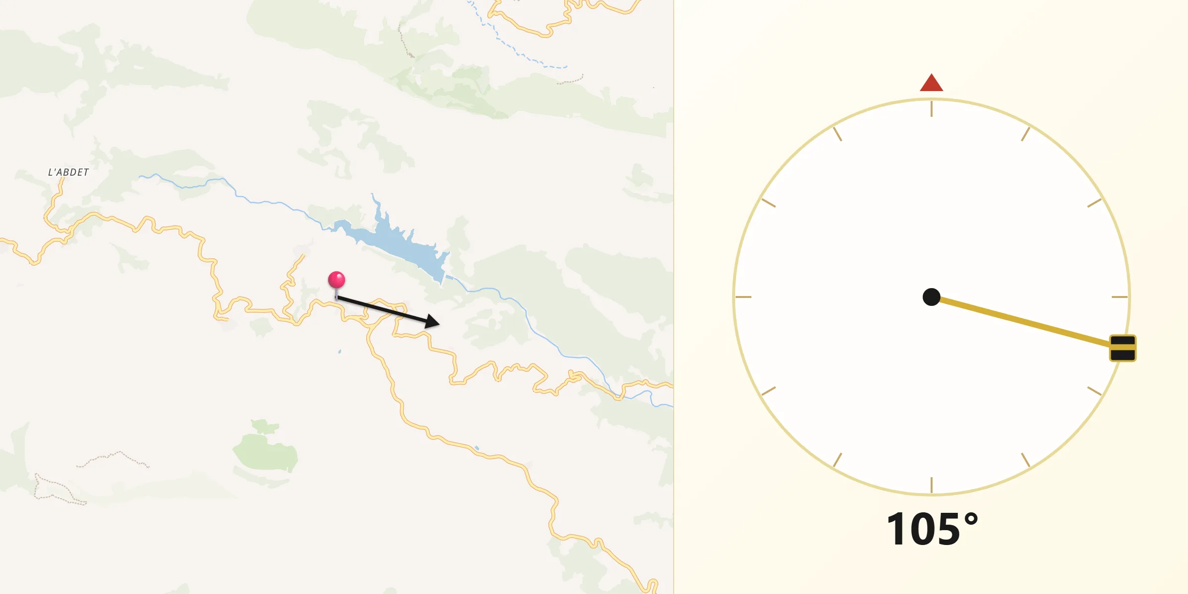 Dirección de la Qibla desde Benimantell