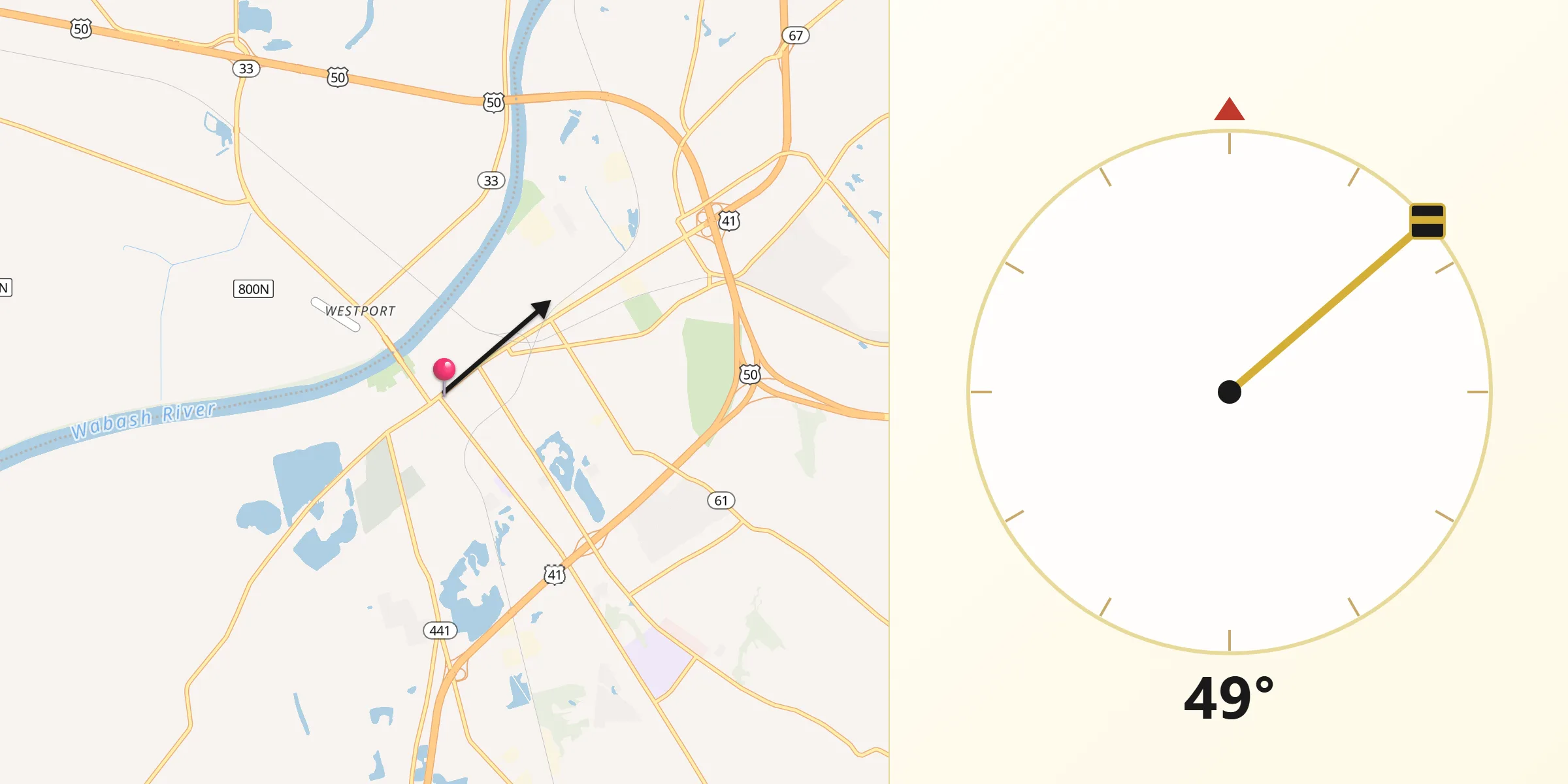 Qibla Direction from Vincennes
