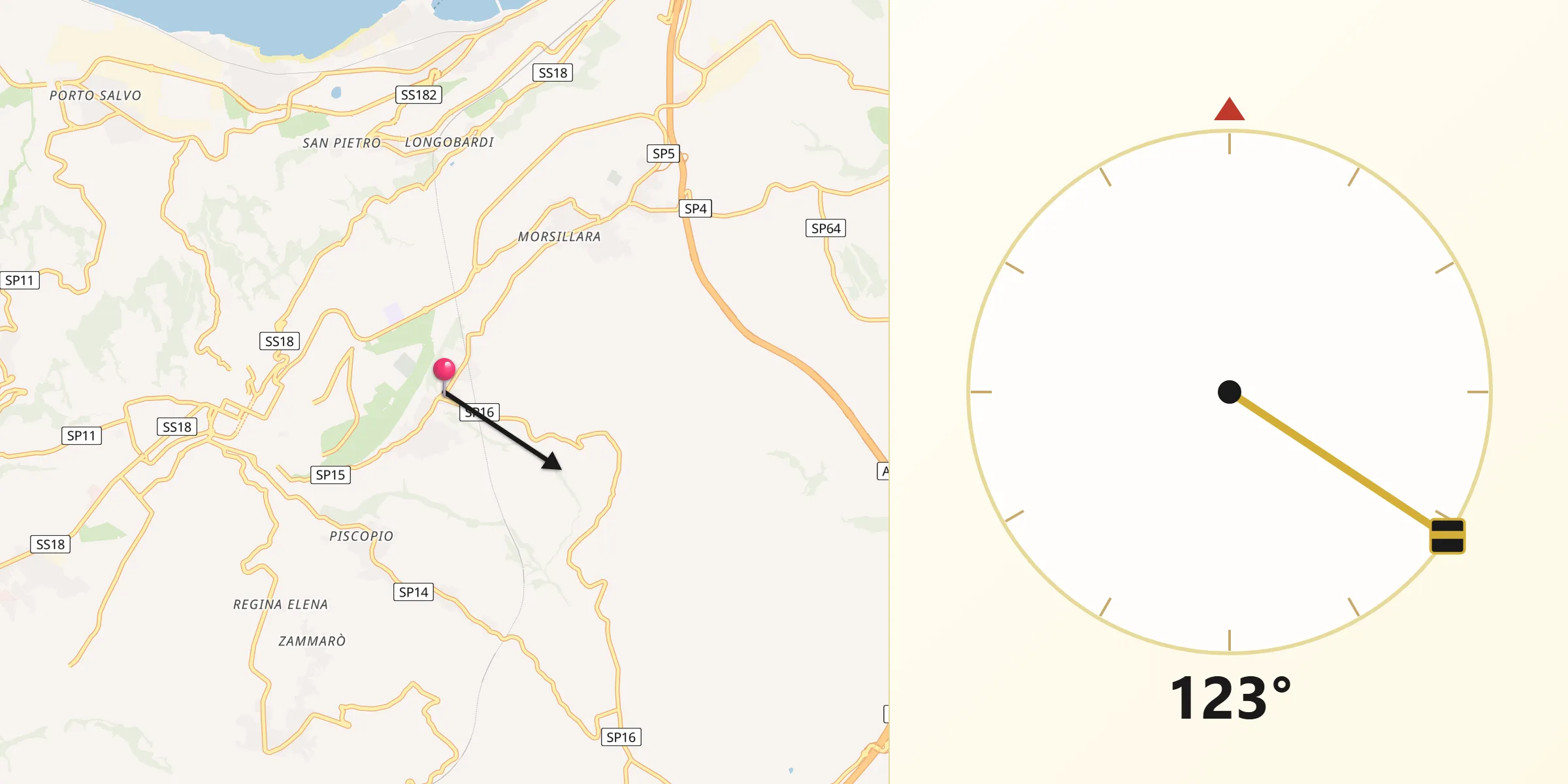 Direzione della Qibla da Stefanaconi