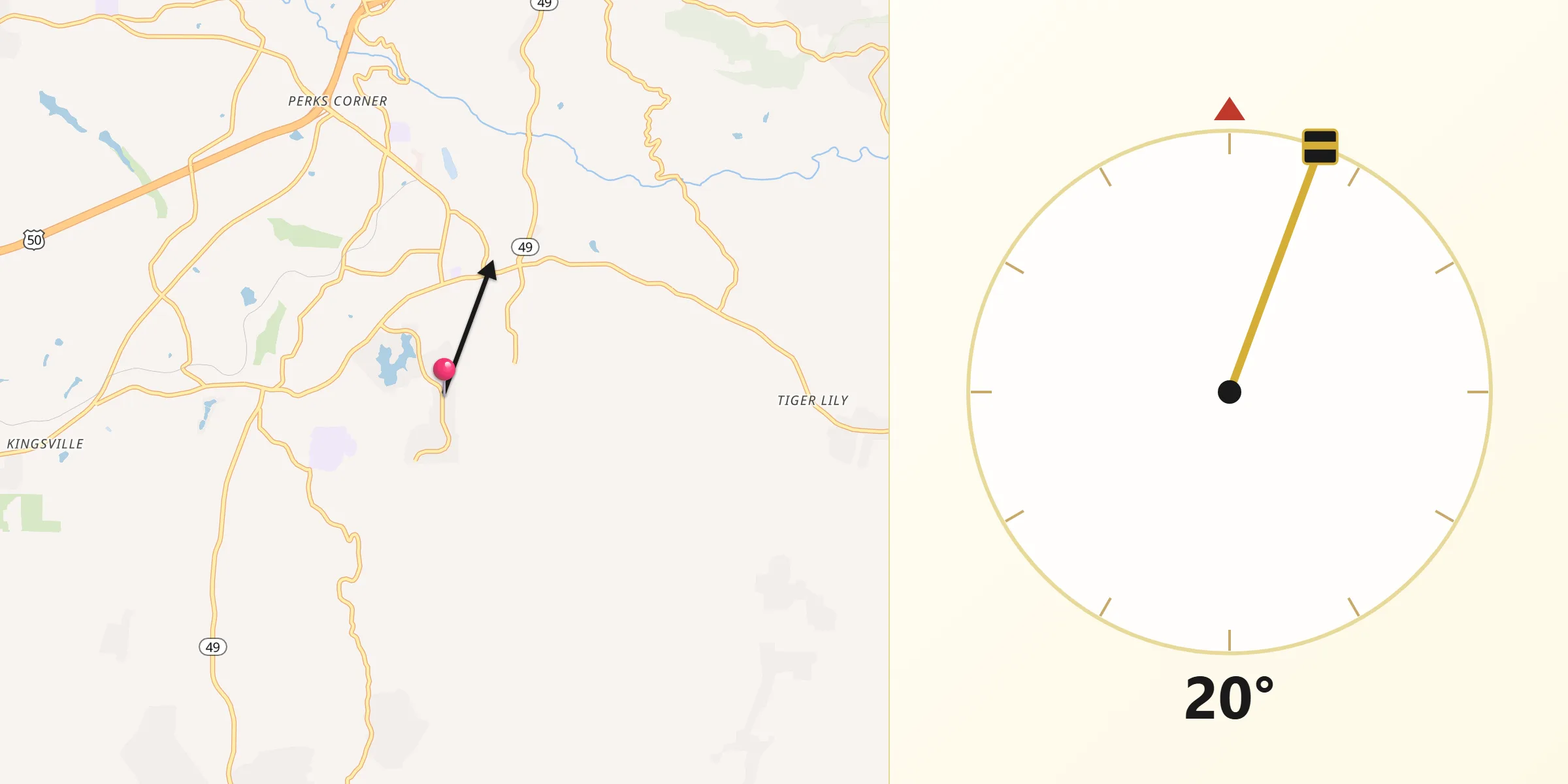 Qibla Direction from Deer Park