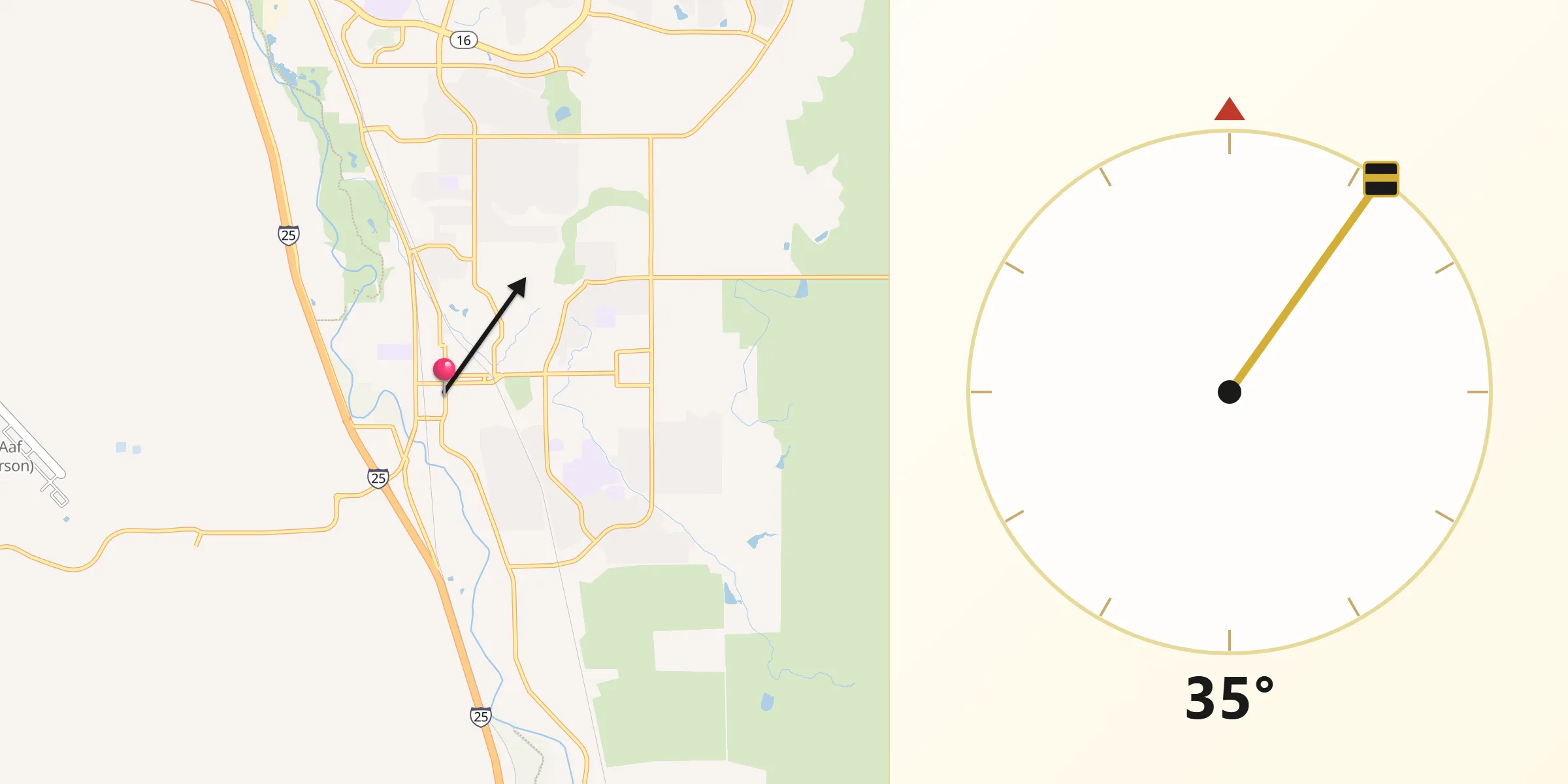 Qibla Direction from Fountain