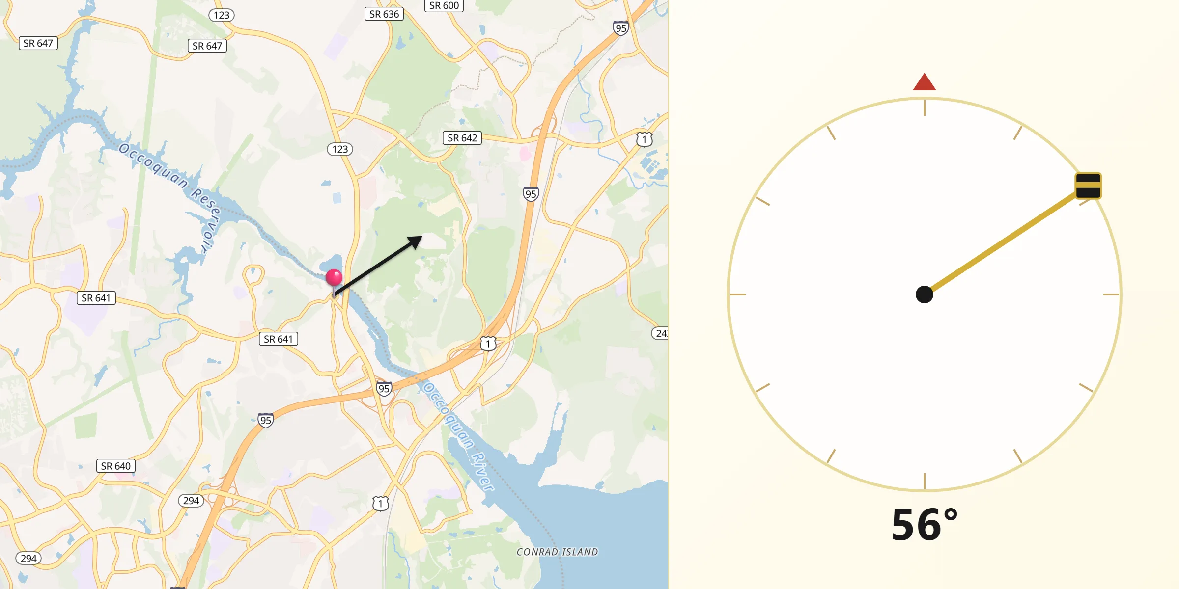 Qibla Direction from Occoquan