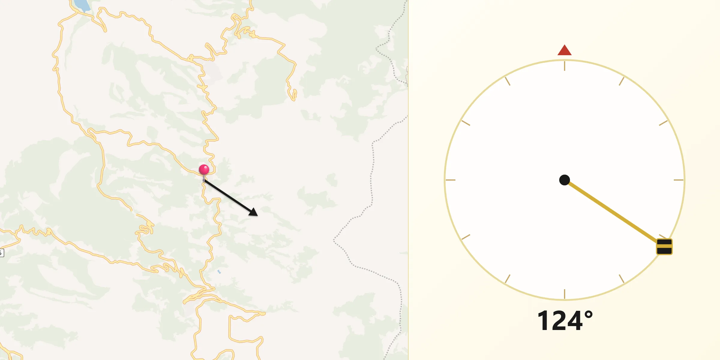 Direzione della Qibla da Capistrano