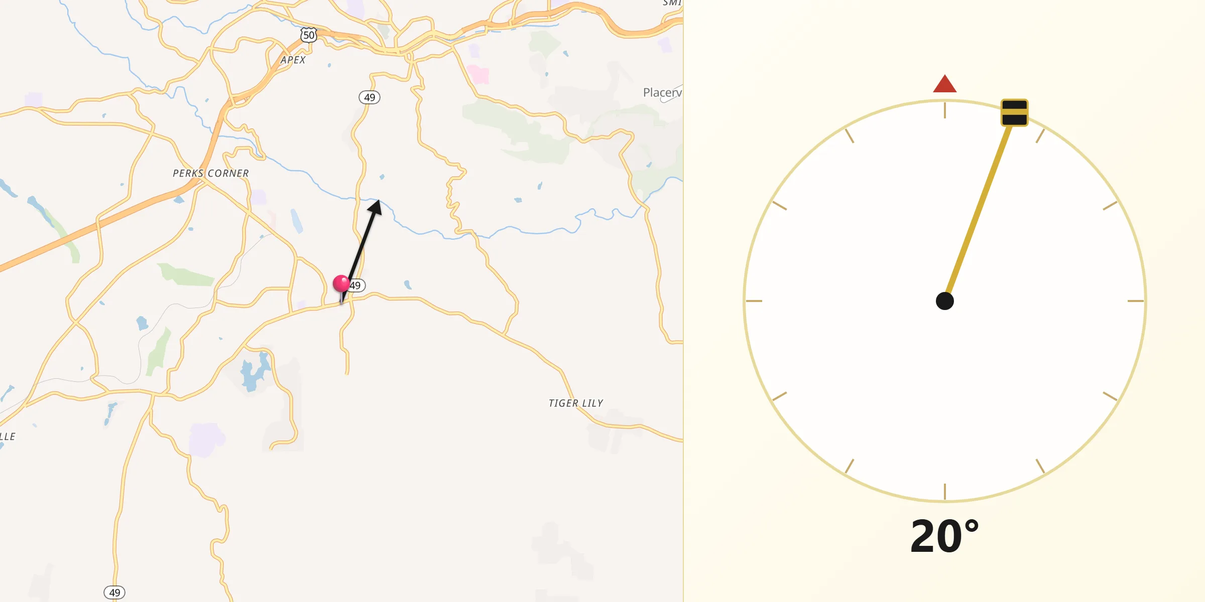 Qibla Direction from Diamond Springs