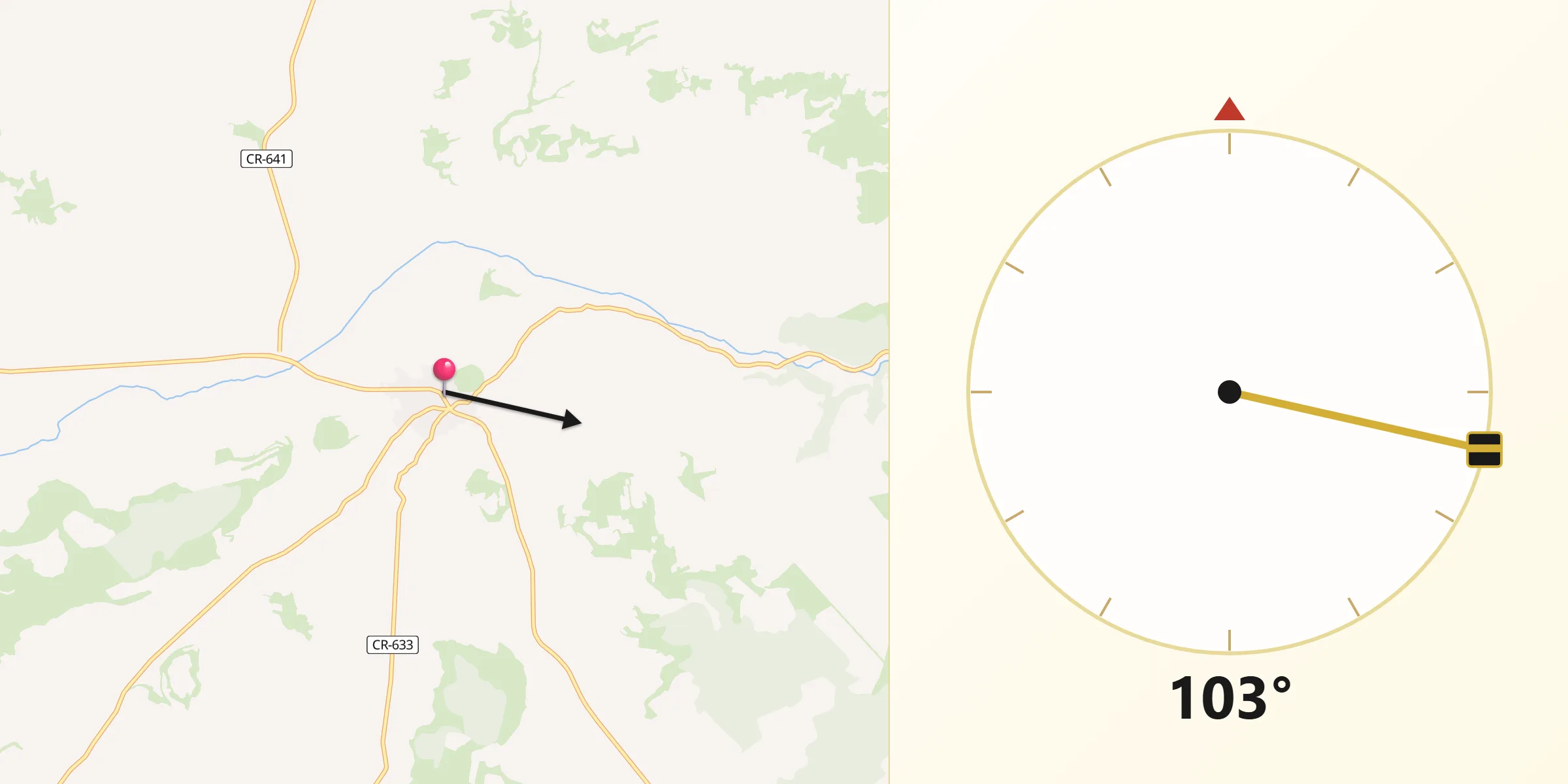 Dirección de la Qibla desde Montiel