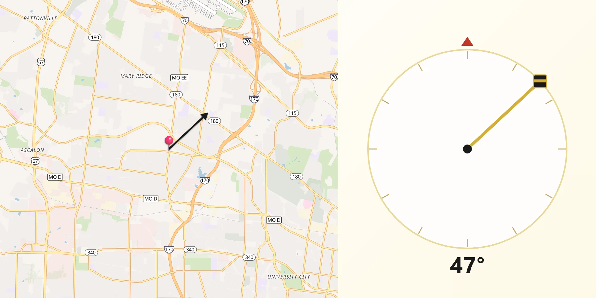 Qibla Direction from Overland