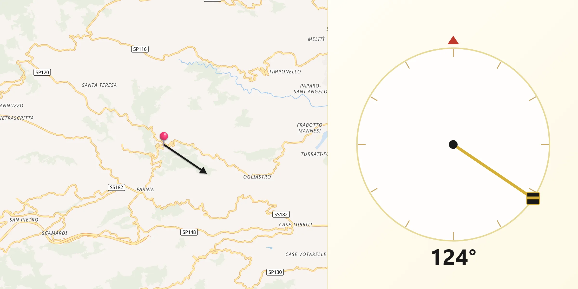 Direzione della Qibla da Petrizzi