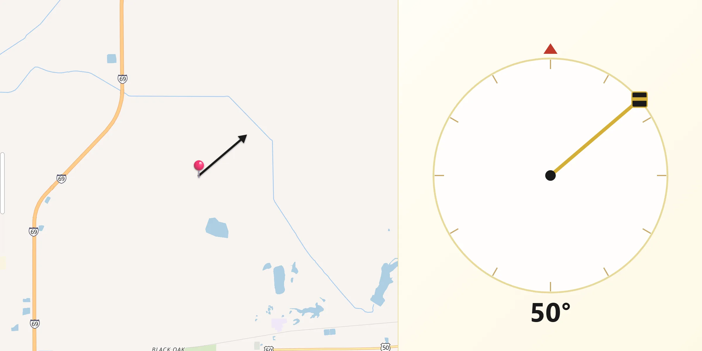 Qibla Direction from Daviess