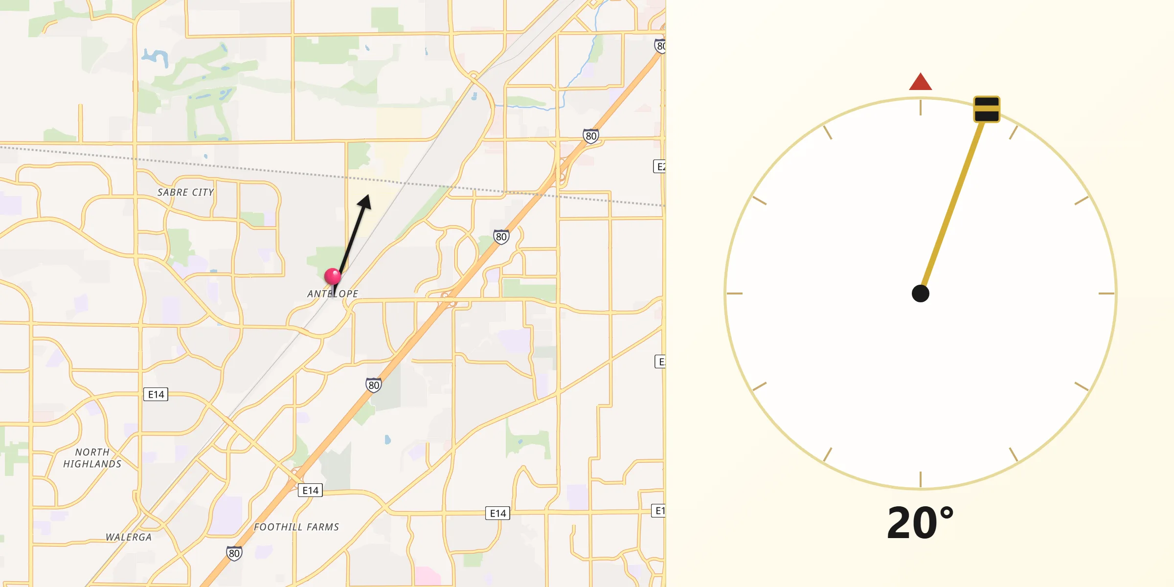 Qibla Direction from Antelope