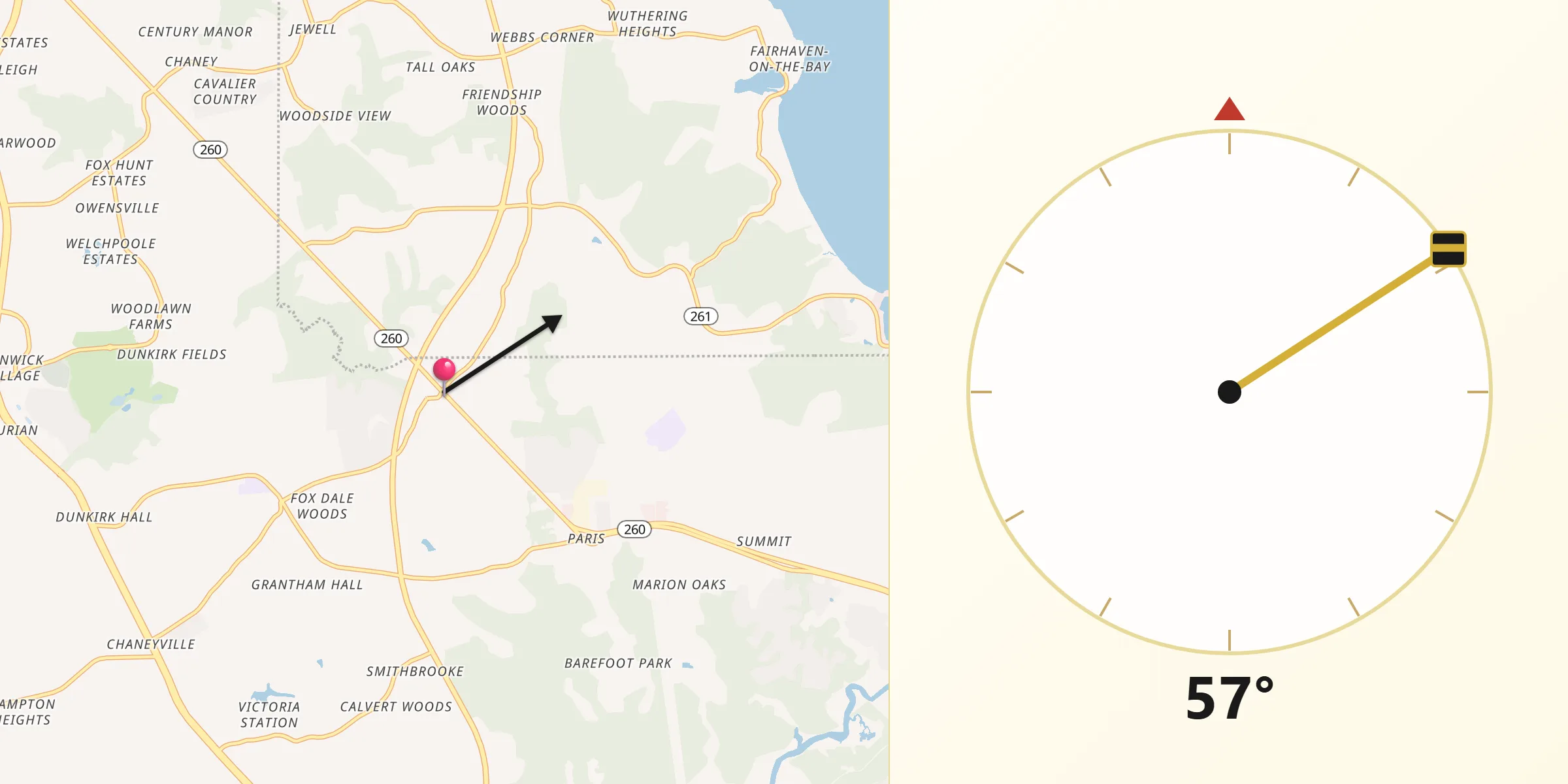 Qibla Direction from Owings