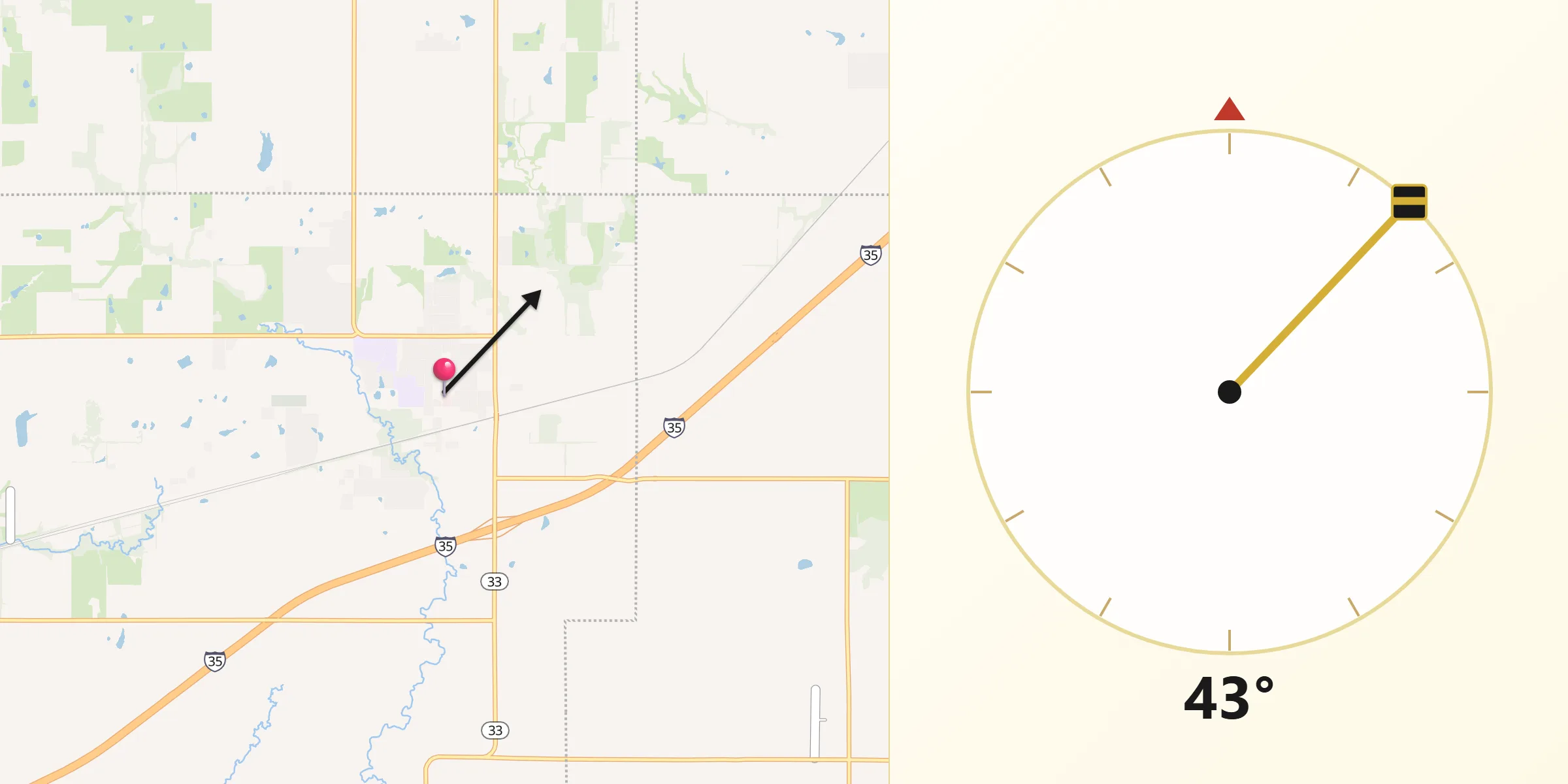 Qibla Direction from Wellsville