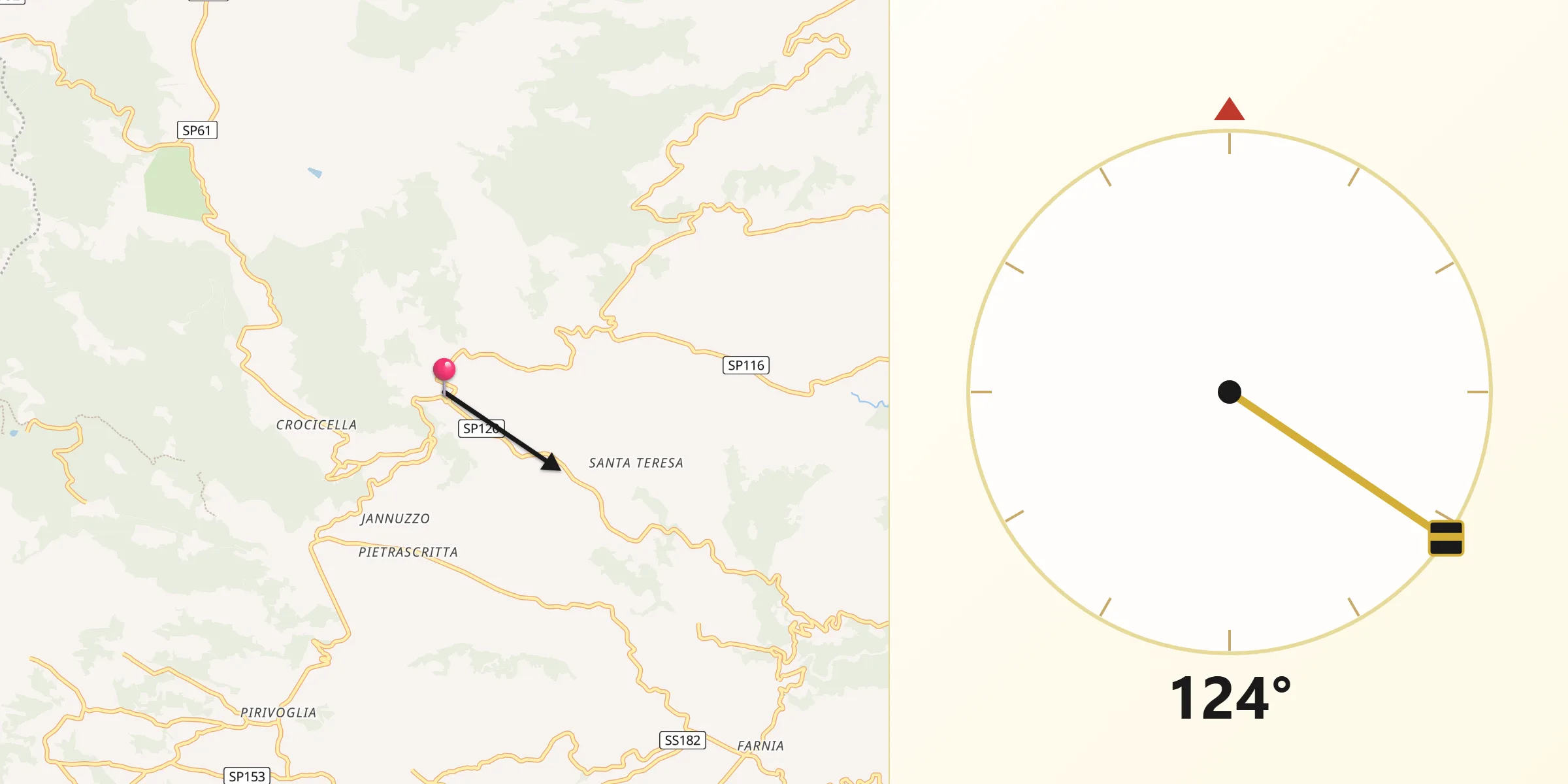 Direzione della Qibla da Olivadi
