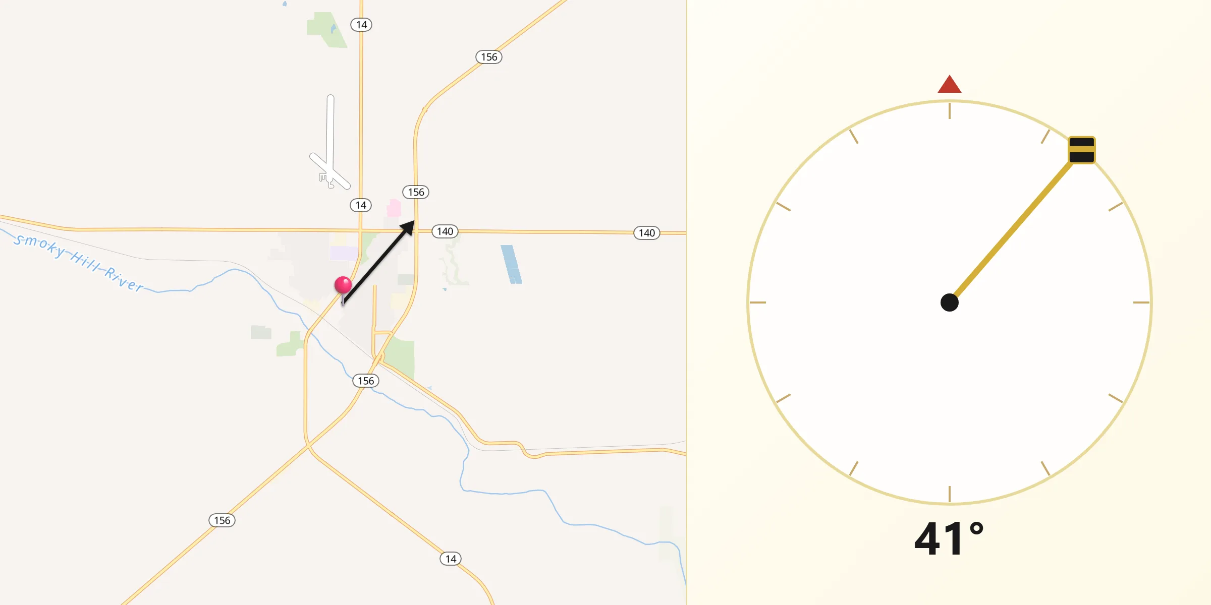 Qibla Direction from Ellsworth