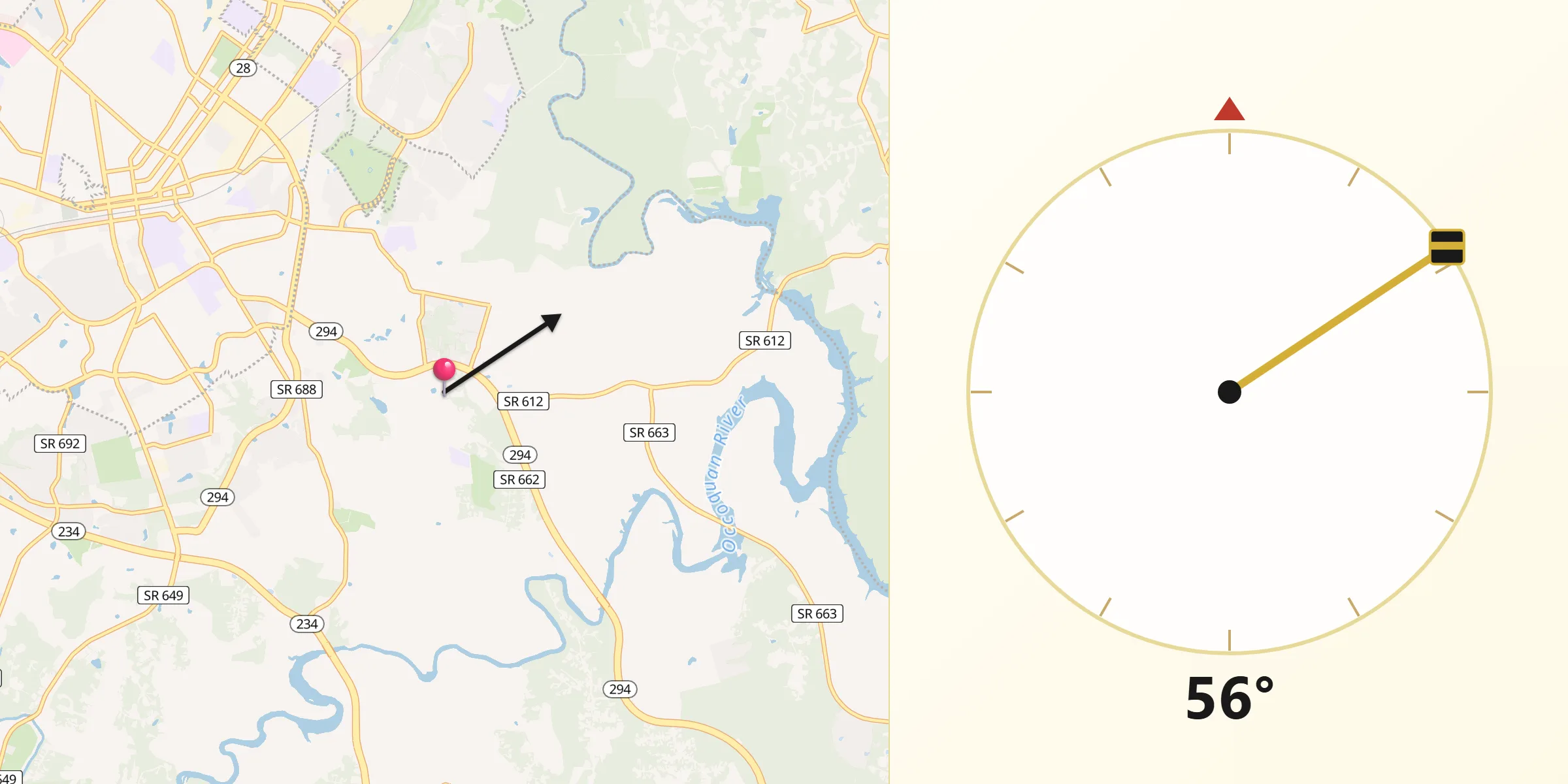 Qibla Direction from Buckhall