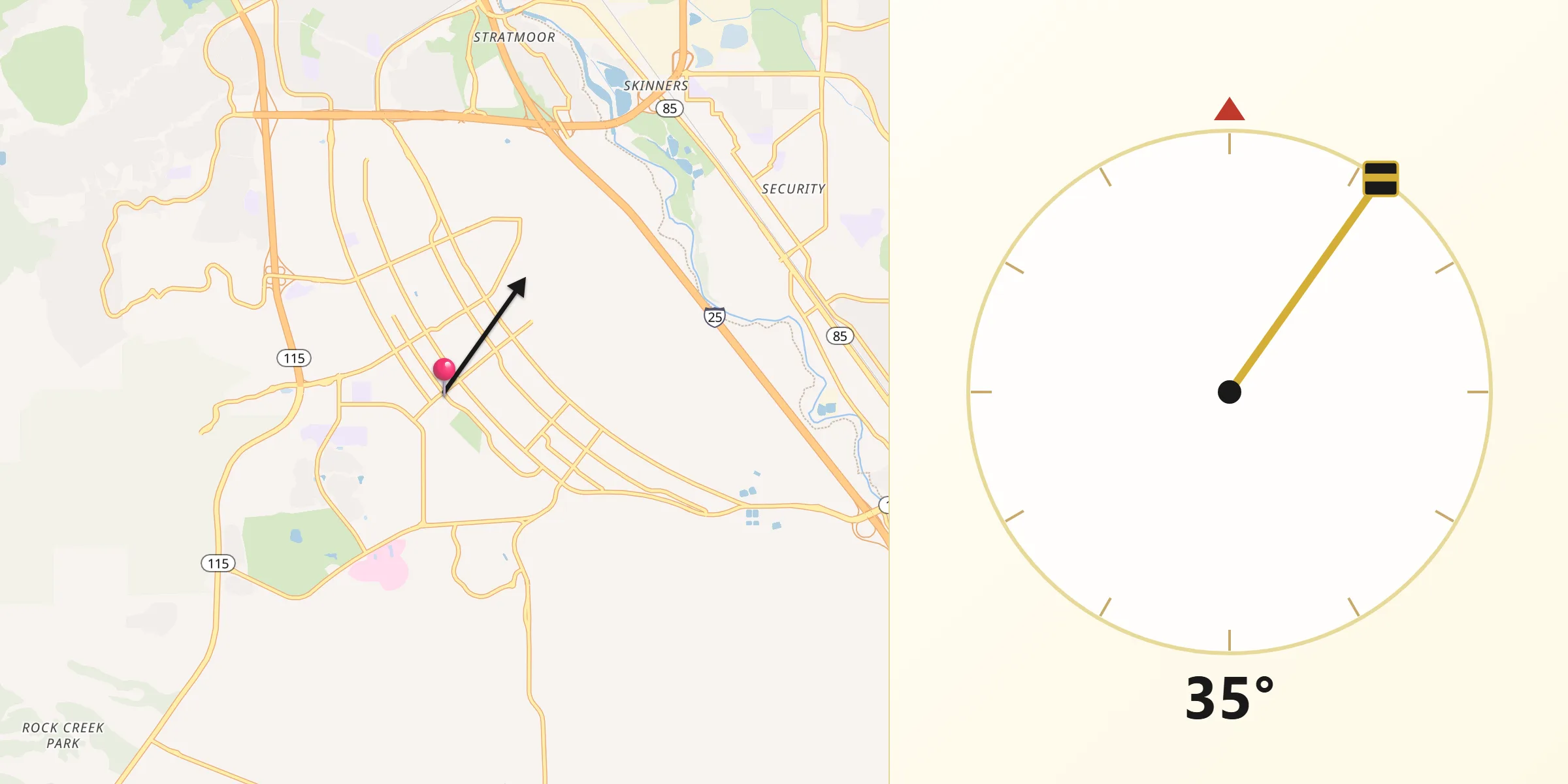 Qibla Direction from Fort Carson