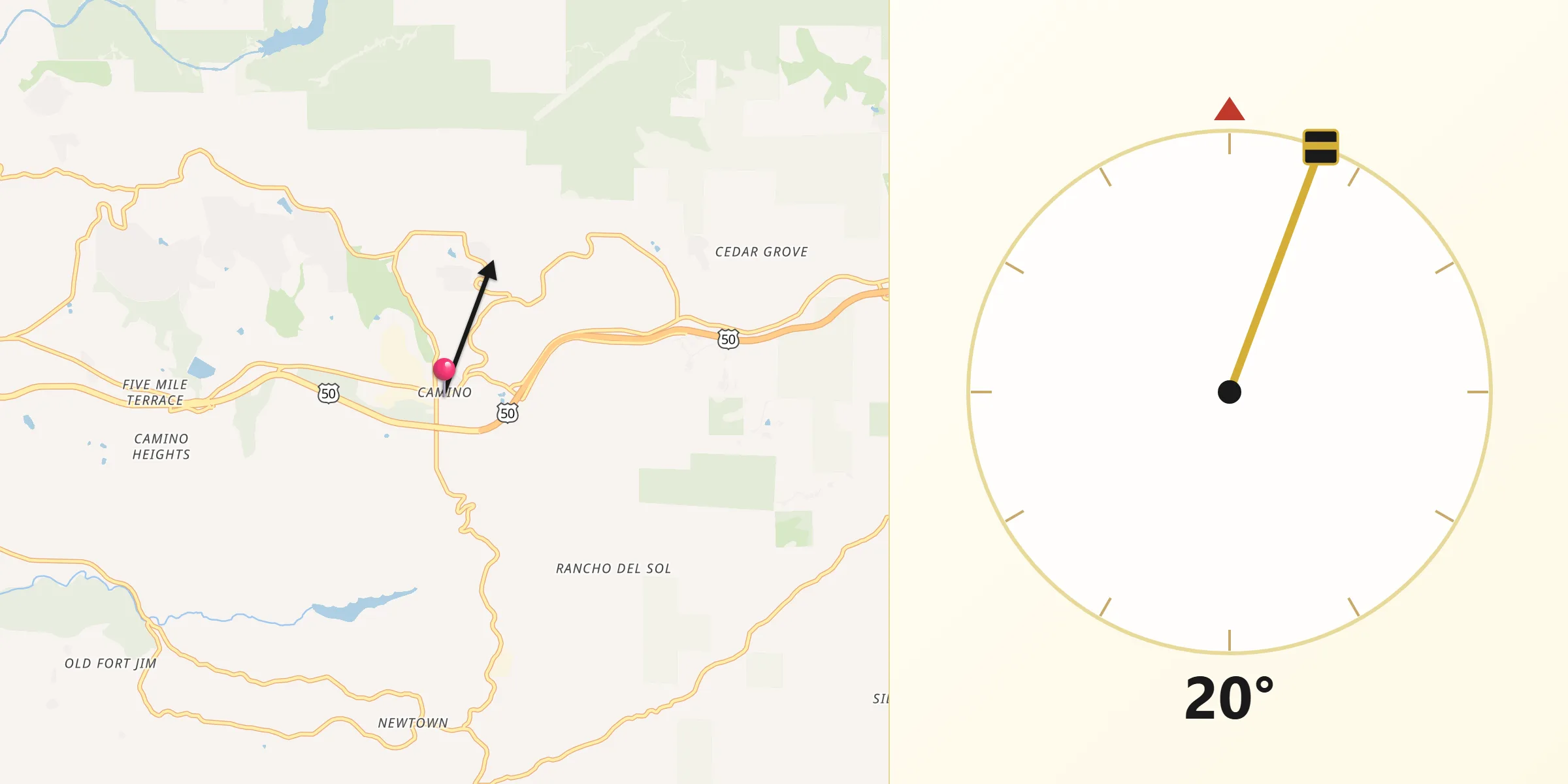 Qibla Direction from Camino