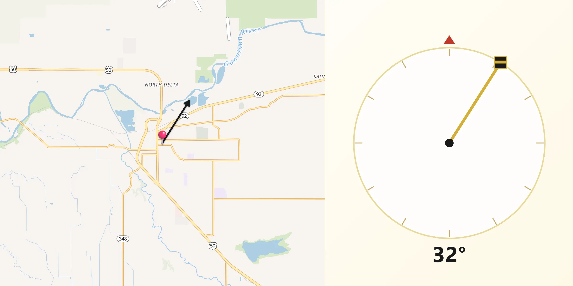 Qibla Direction from Delta
