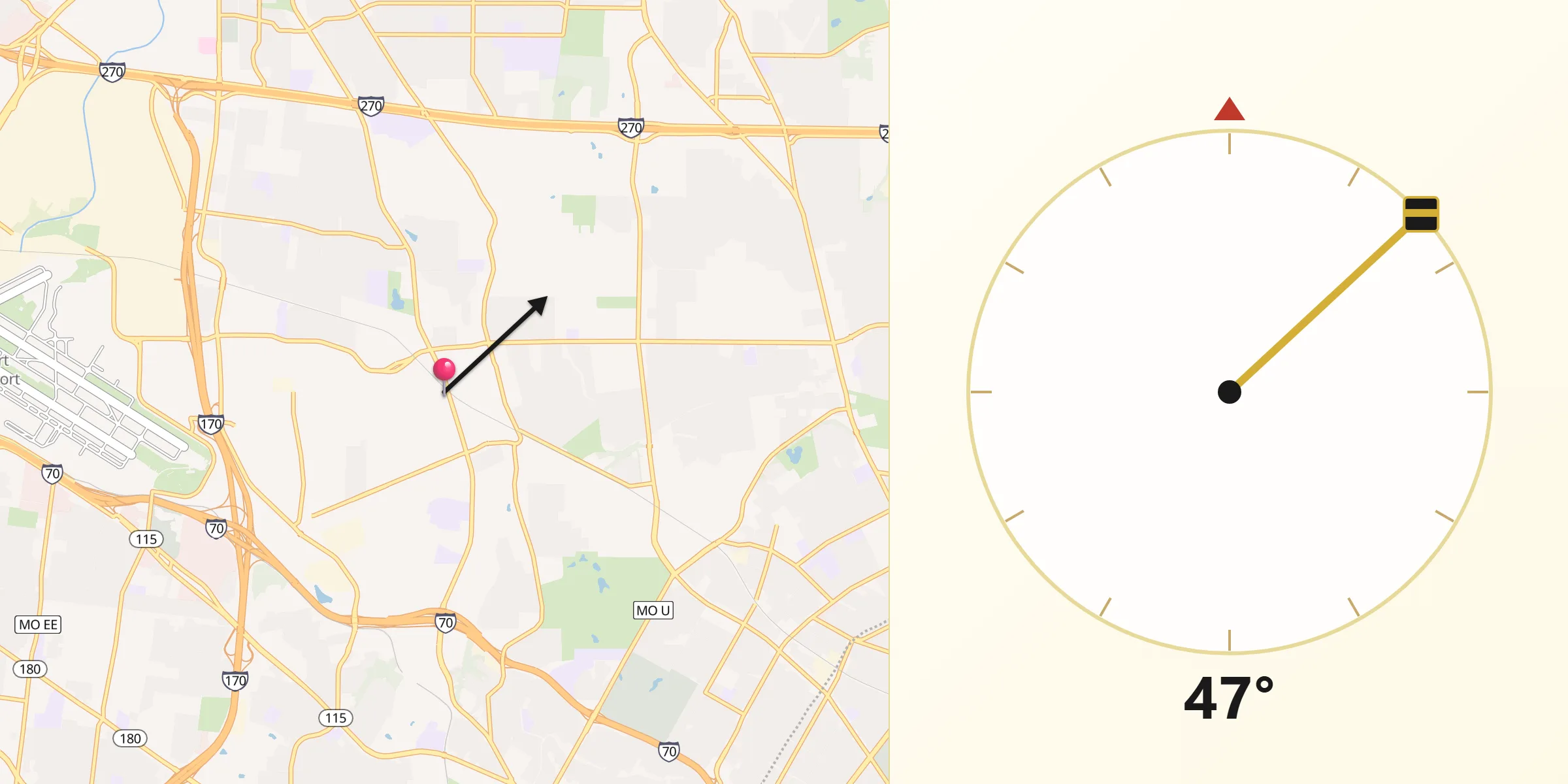 Qibla Direction from Ferguson