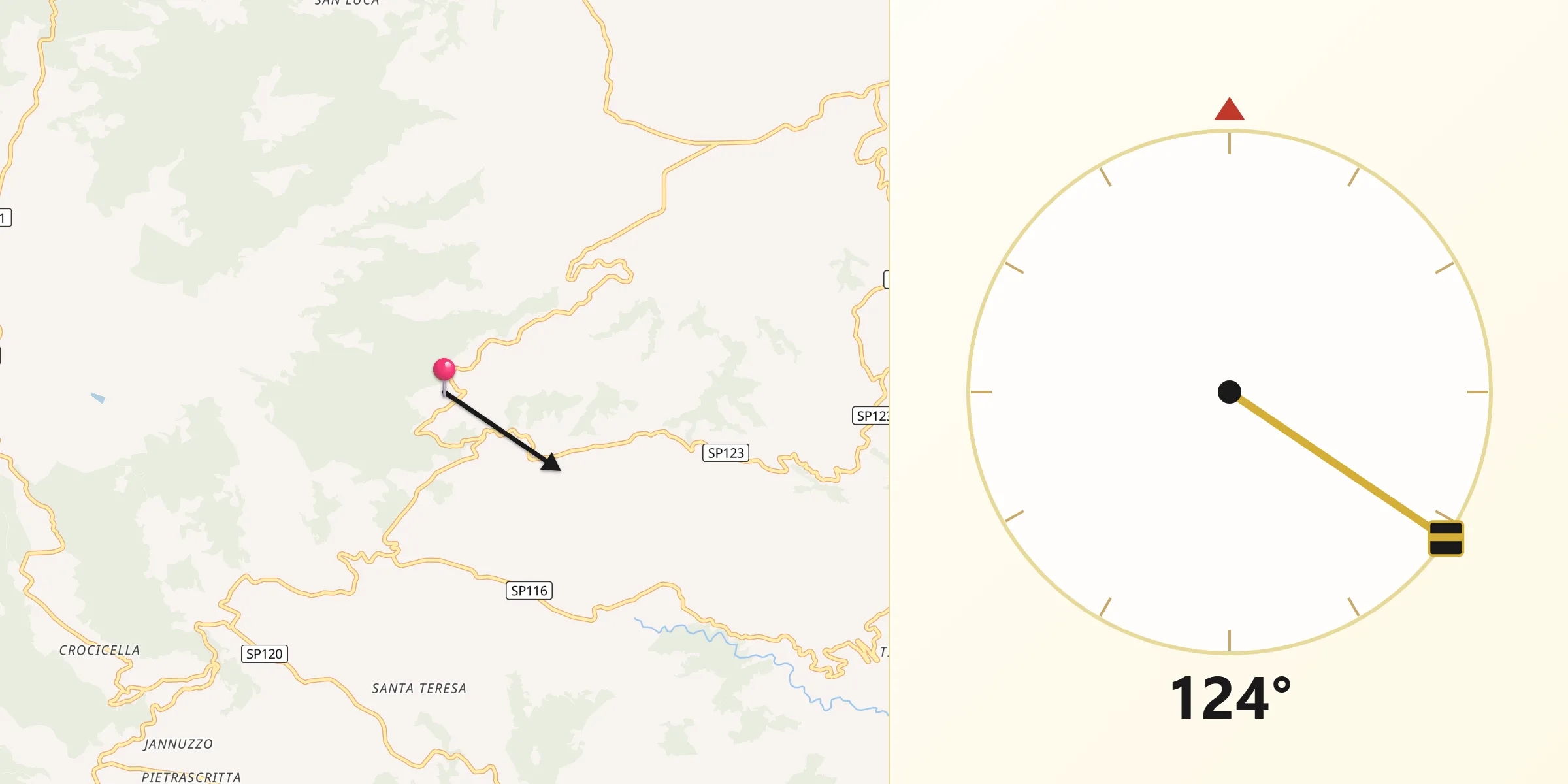 Direzione della Qibla da Palermiti