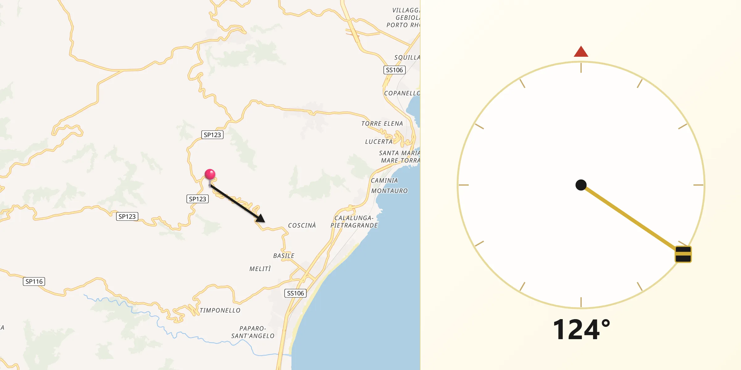 Direzione della Qibla da Montauro