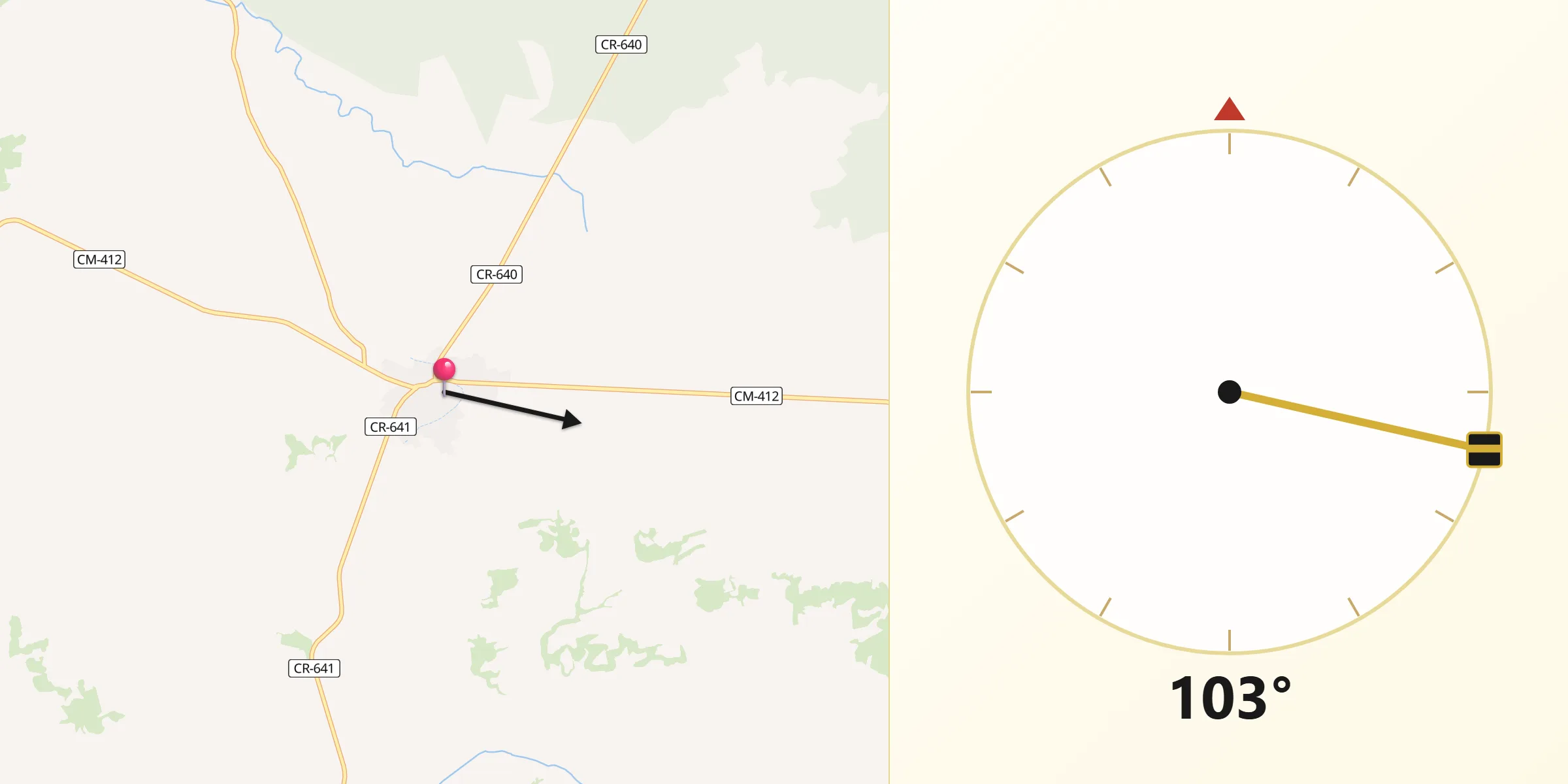 Dirección de la Qibla desde Villahermosa