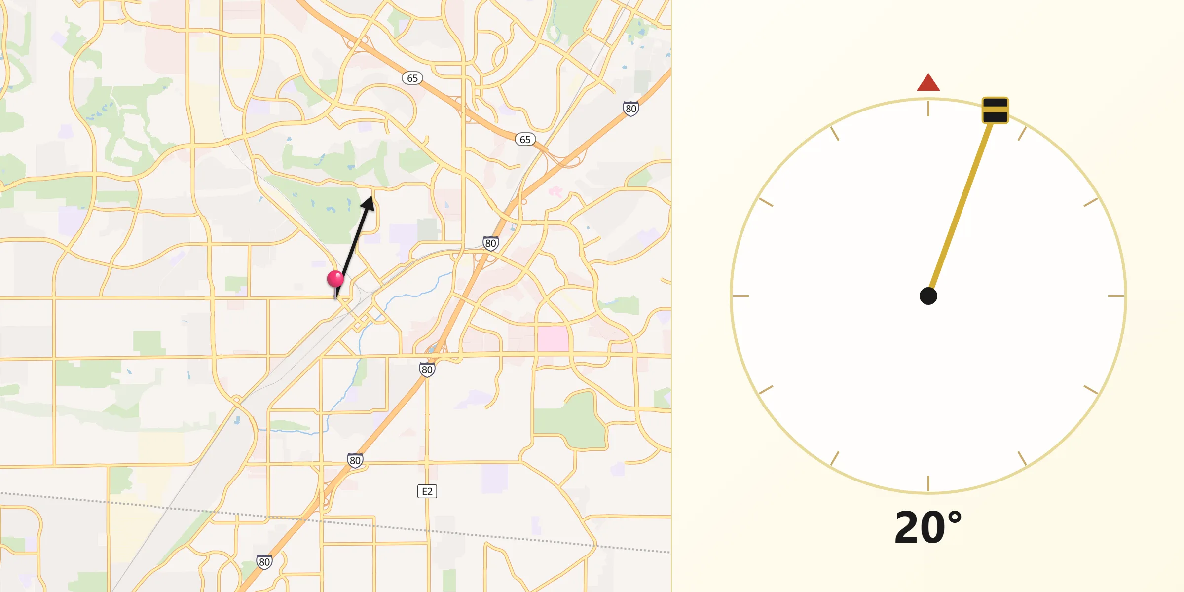 Qibla Direction from Roseville
