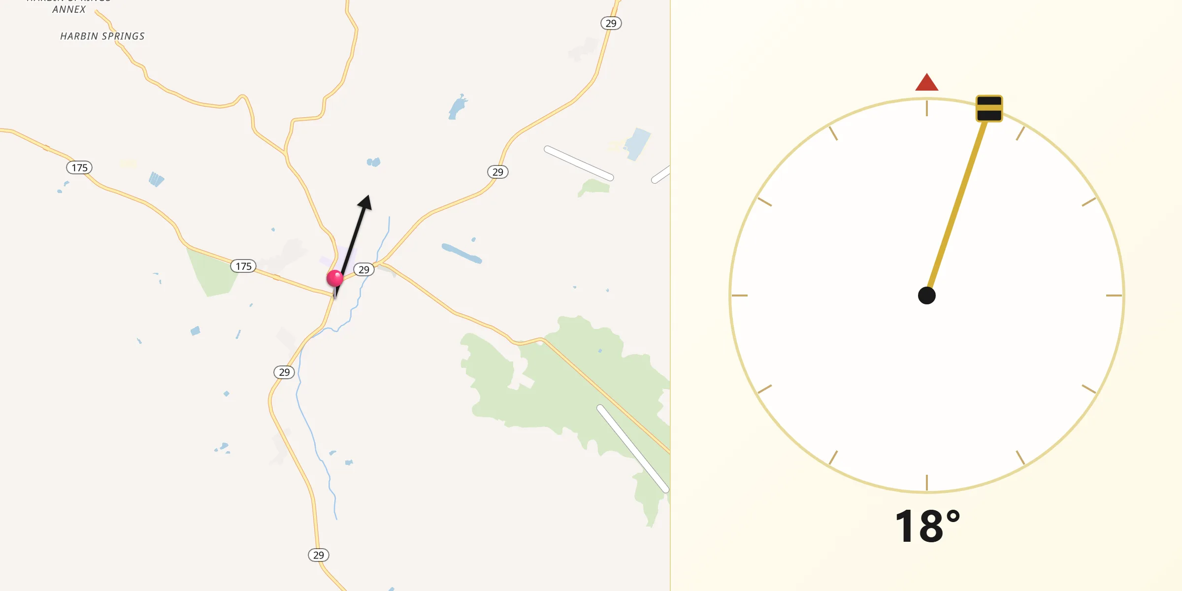 Qibla Direction from Middletown