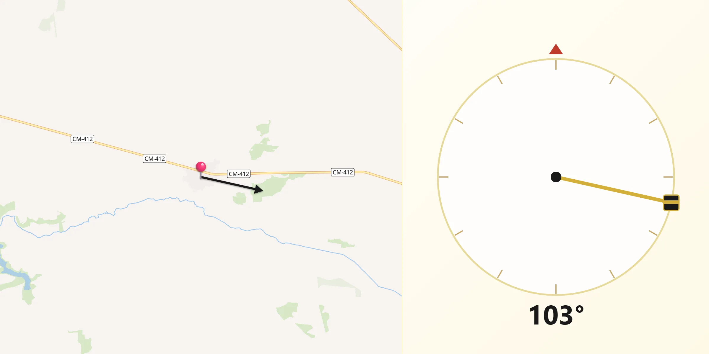 Dirección de la Qibla desde Alcubillas