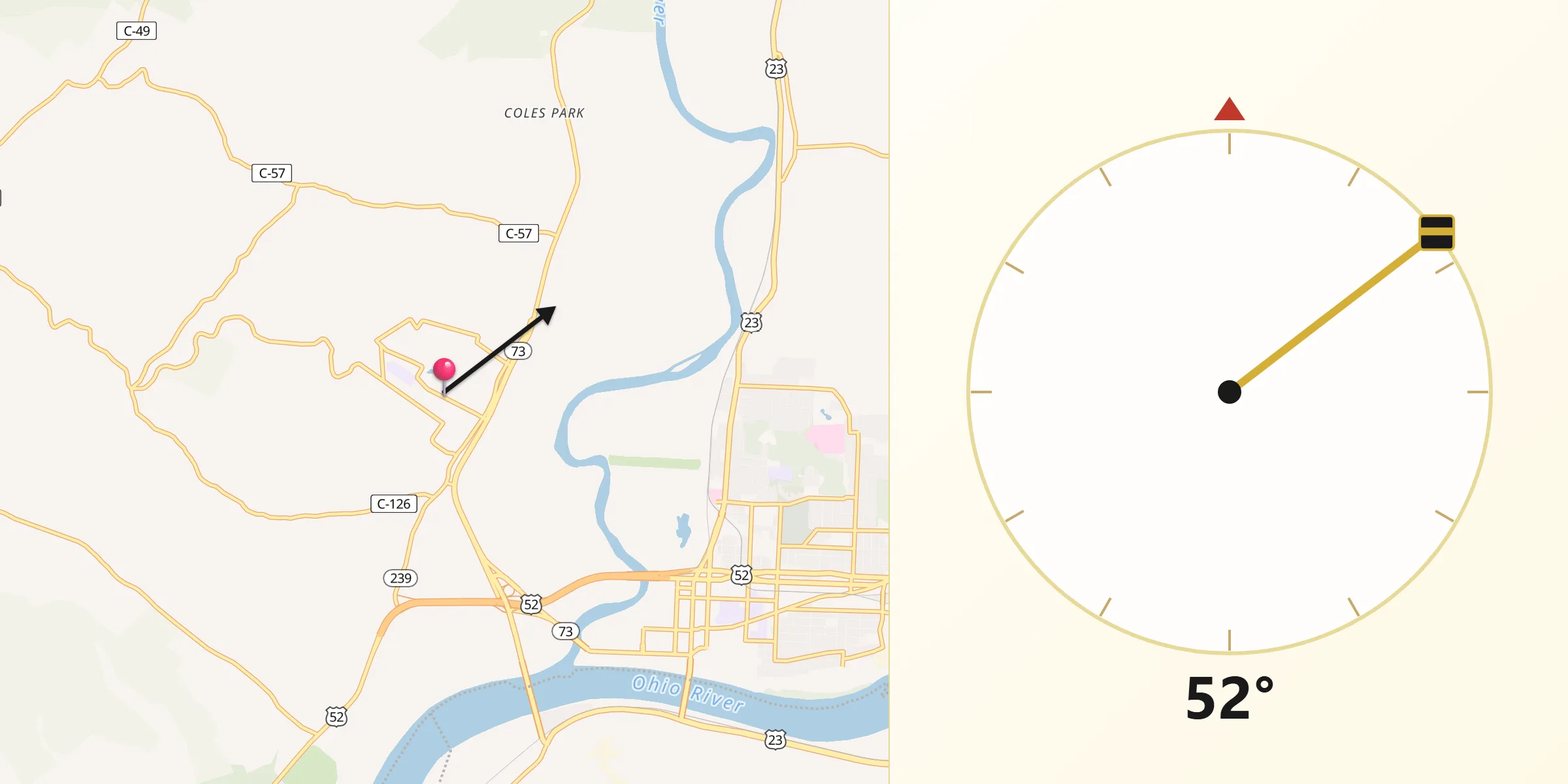 Qibla Direction from West Portsmouth