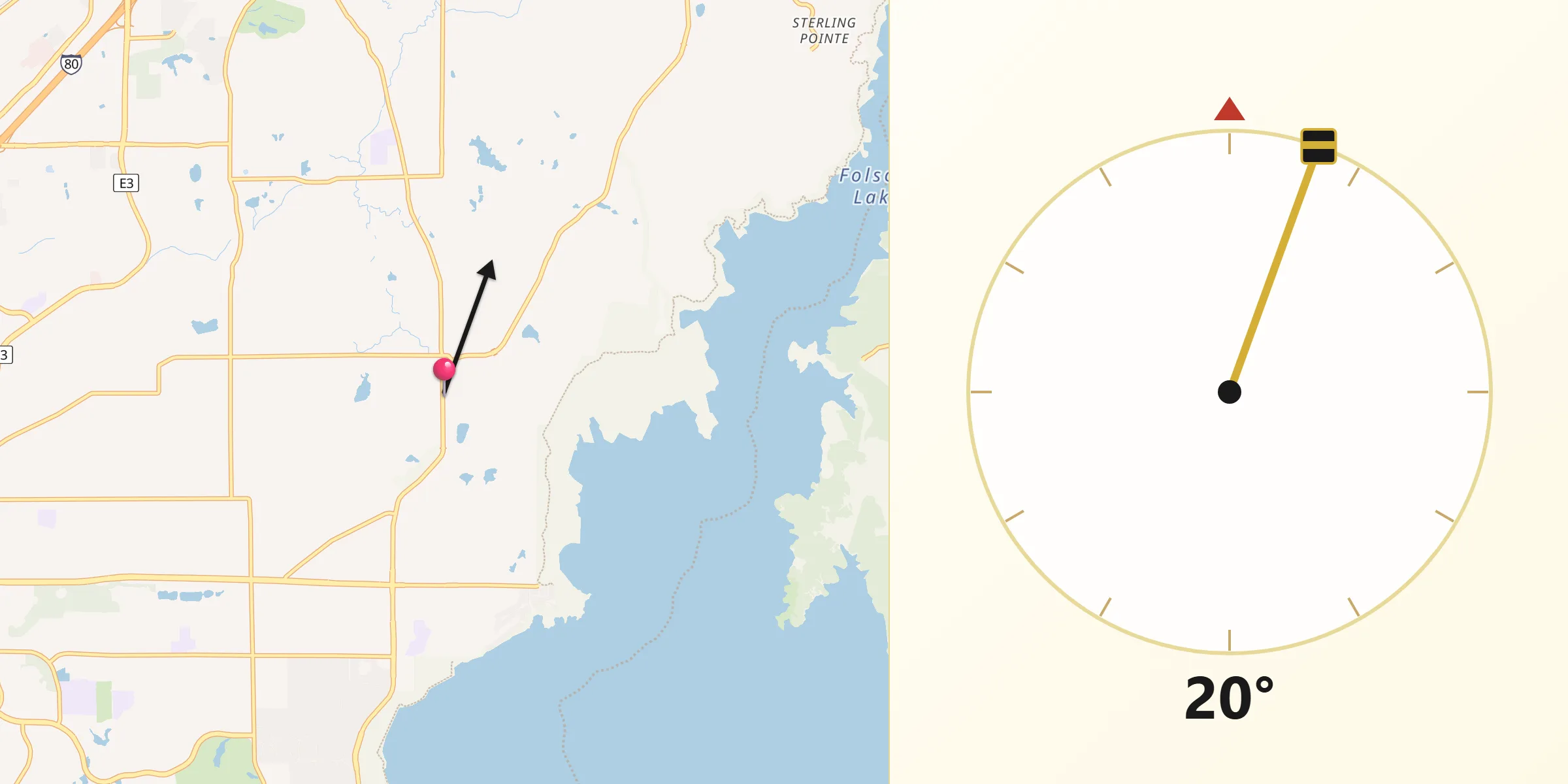 Qibla Direction from Granite Bay