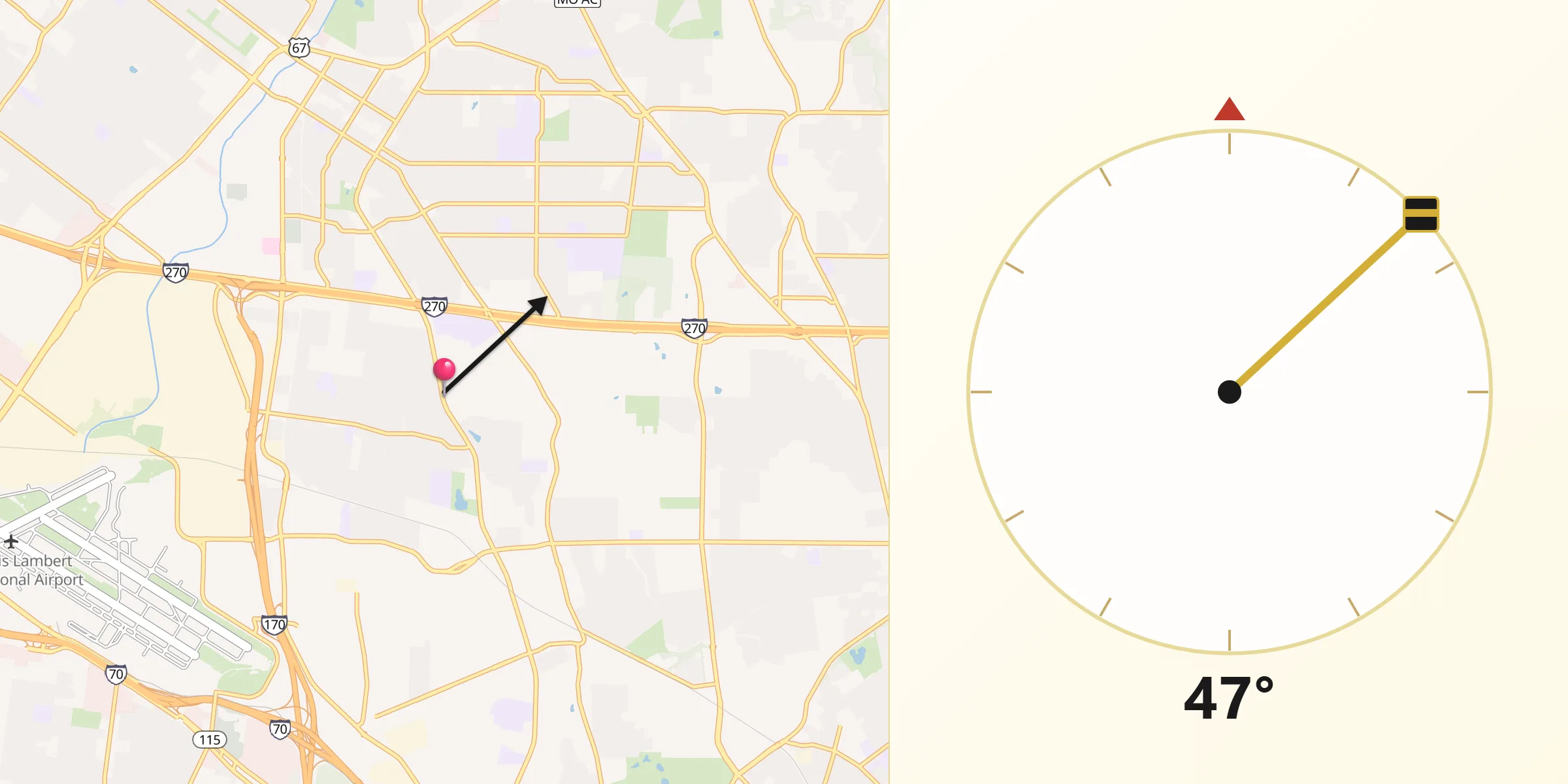 Qibla Direction from Calverton Park