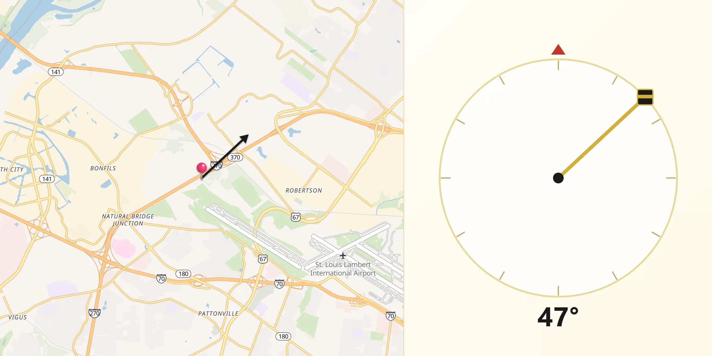 Qibla Direction from Bridgeton