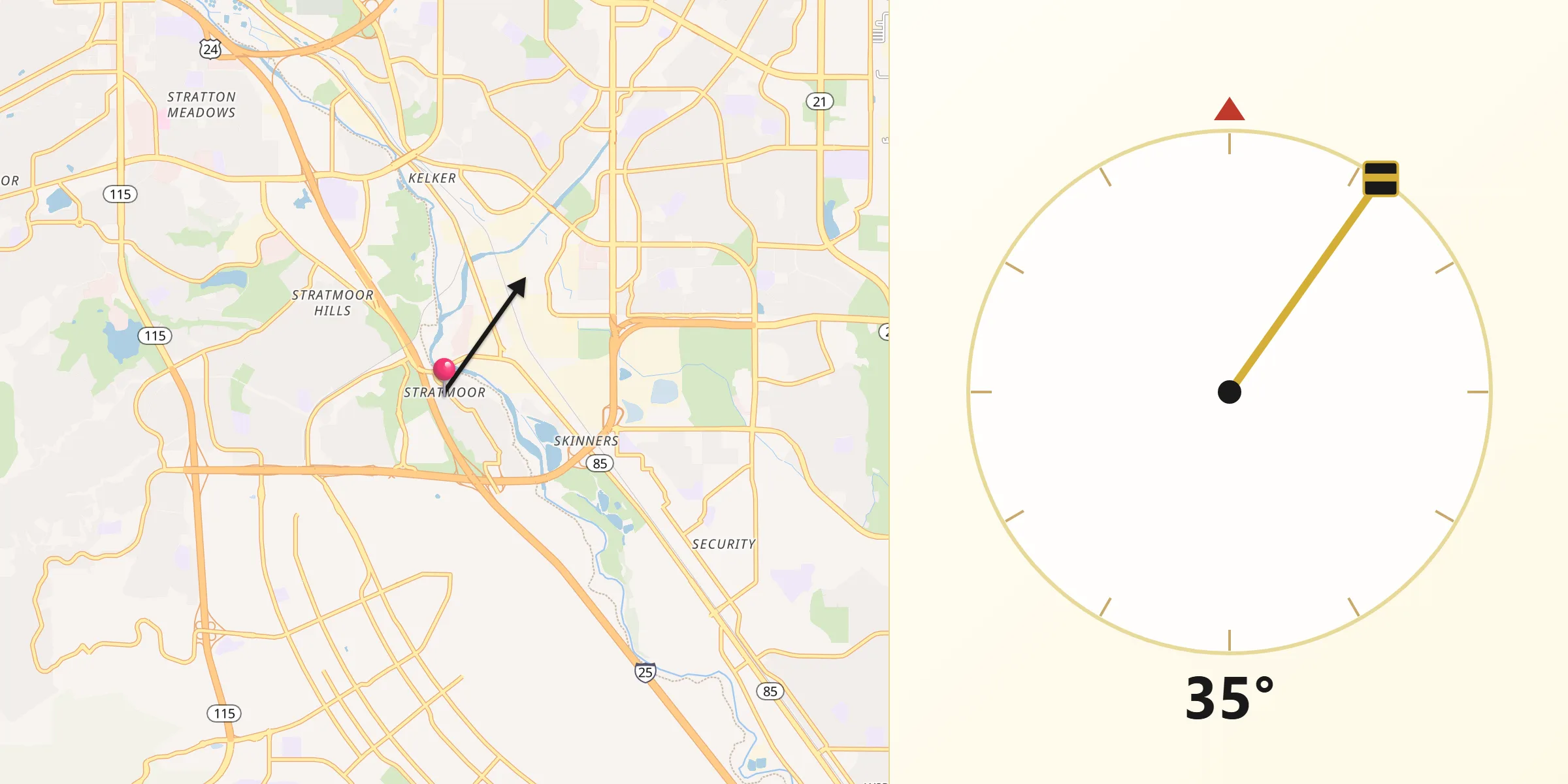 Qibla Direction from Stratmoor