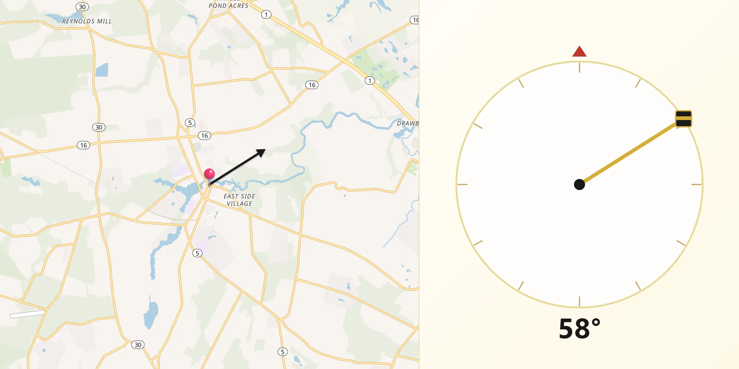 Qibla Direction from Milton