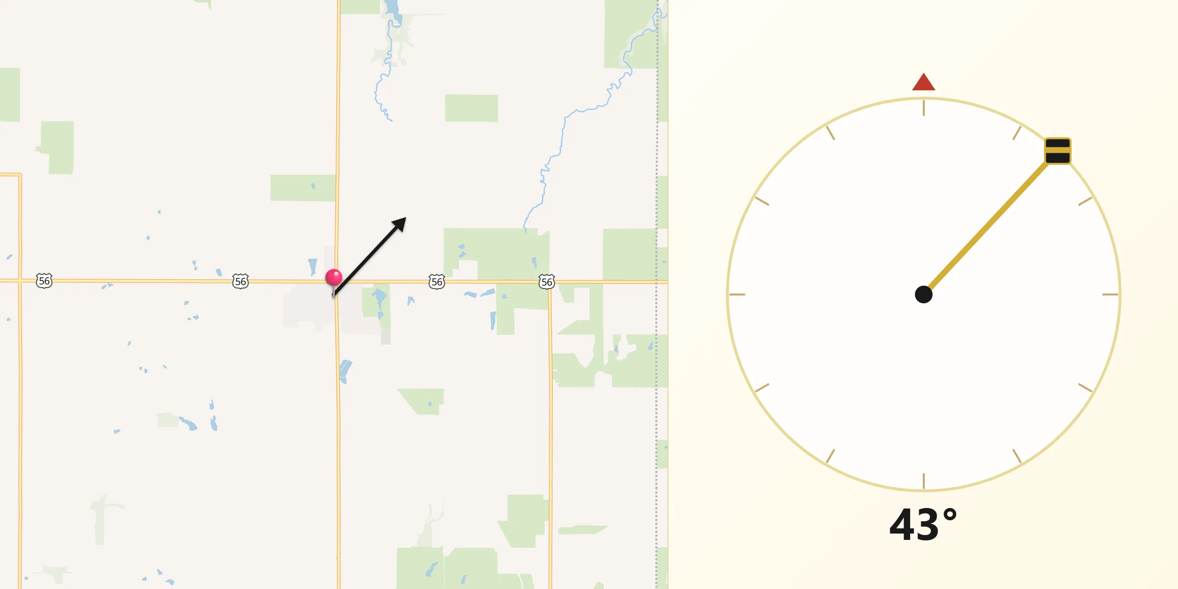 Qibla Direction from Overbrook
