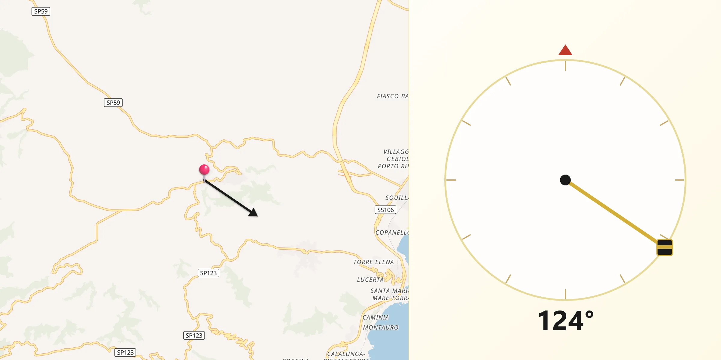 Direzione della Qibla da Squillace
