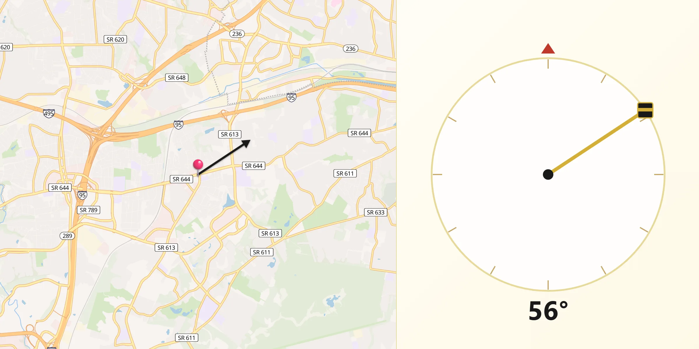 Qibla Direction from Franconia
